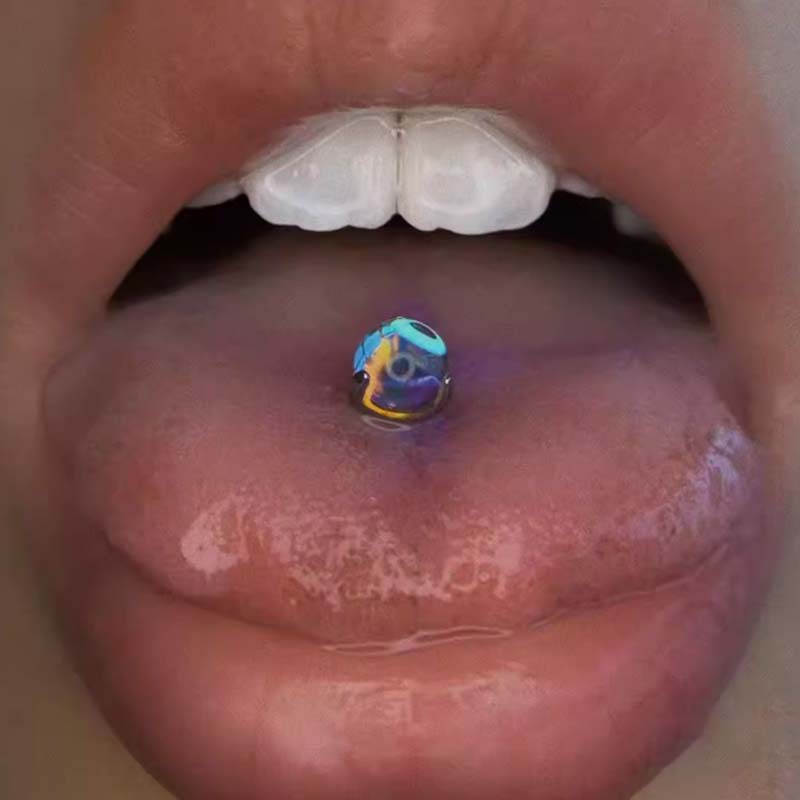 F136 Titanium Alloy 月光石 Tongue Barbell Ear Stud 替换 Jewelry 头G23 Titanium 三 Prong Ball Labret Stud Piercing Accessories