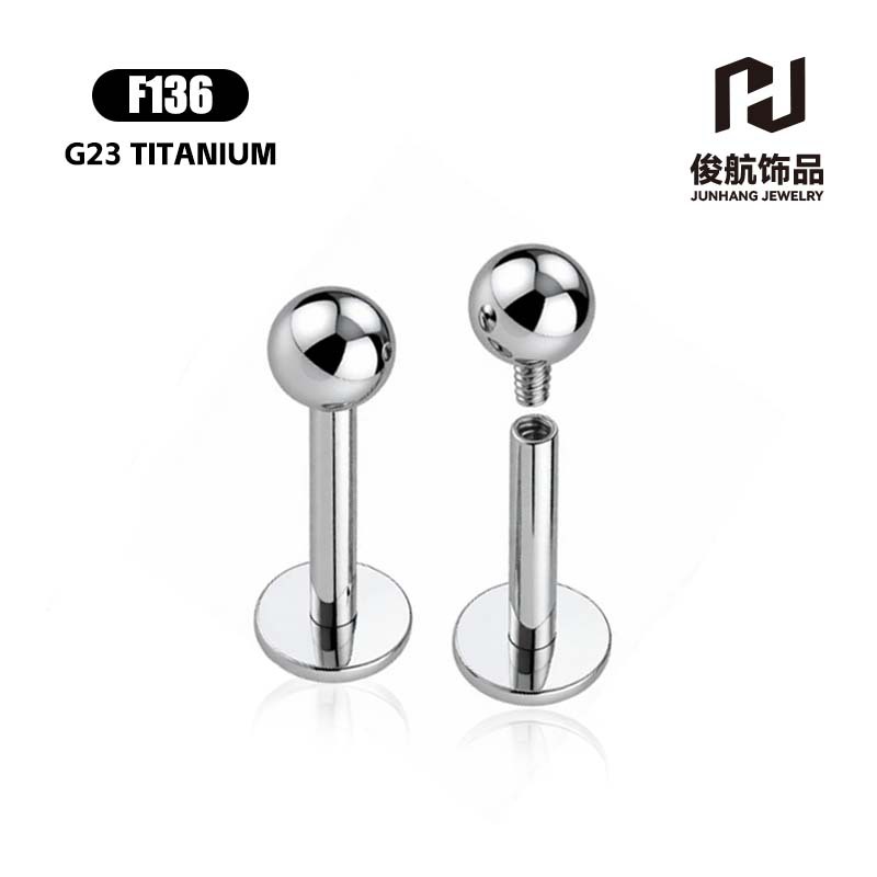 F136 Titanium Alloy 植入级 Ear Stud Labret Stud Ball Flat Back 钉 养 Ear 洞 Helix Ear 蜗钉 Piercing