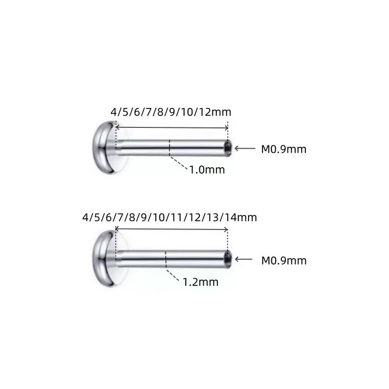 F136 Titanium Alloy 底 Barbell Internal Thread Ear Stud 底座 Titanium Alloy Barbell 子人体 Piercing Jewelry Accessories 替换 Barbell