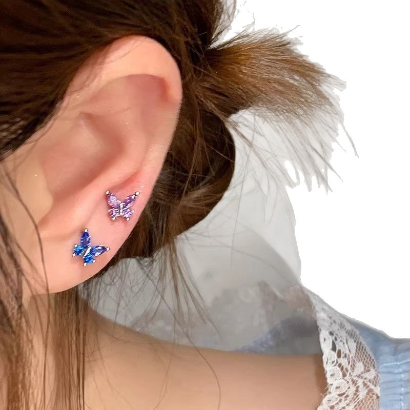 F136 Titanium Alloy Implant Grade Titanium Alloy Ear Stud 养 Ear 洞1.2粗 Internal Thread Easy-On Butterfly Ear 蜗 Helix Cartilage Stud