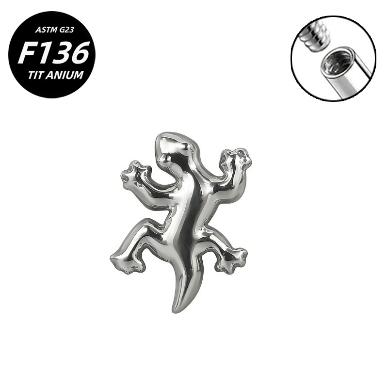 G23 Implant Grade Titanium Ear Stud Labret Stud Flat Back Internal Thread 0.9牙口 Titanium 本色 Helix Cartilage Stud Ear Stud Piercing Jewelry Women