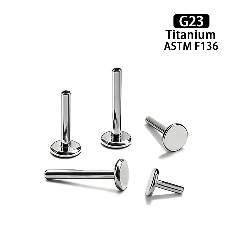 F136 Titanium Alloy 底 Barbell Labret Stud Ear Stud 底座0.9牙 Internal Thread 人体 Piercing Jewelry 替换 Barbell Accessories