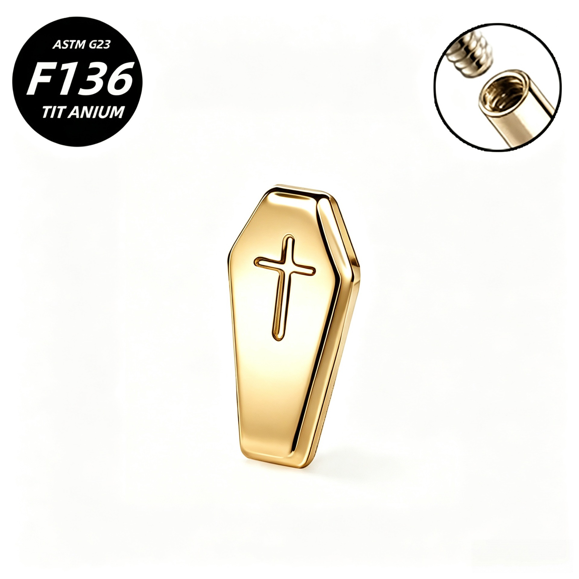G23 Implant Grade Titanium Ear Stud Labret Stud Flat Back Internal Thread 0.9牙口 Titanium 本色 Helix Cartilage Stud Ear Stud Piercing Jewelry Women