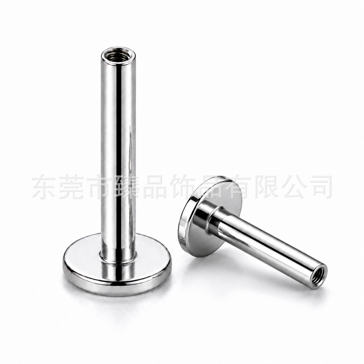 F136 Titanium Alloy 底座 Barbell 子 Internal Thread Flat Back T Barbell Piercing Accessories Jewelry 通用0.9牙 Ear Stud