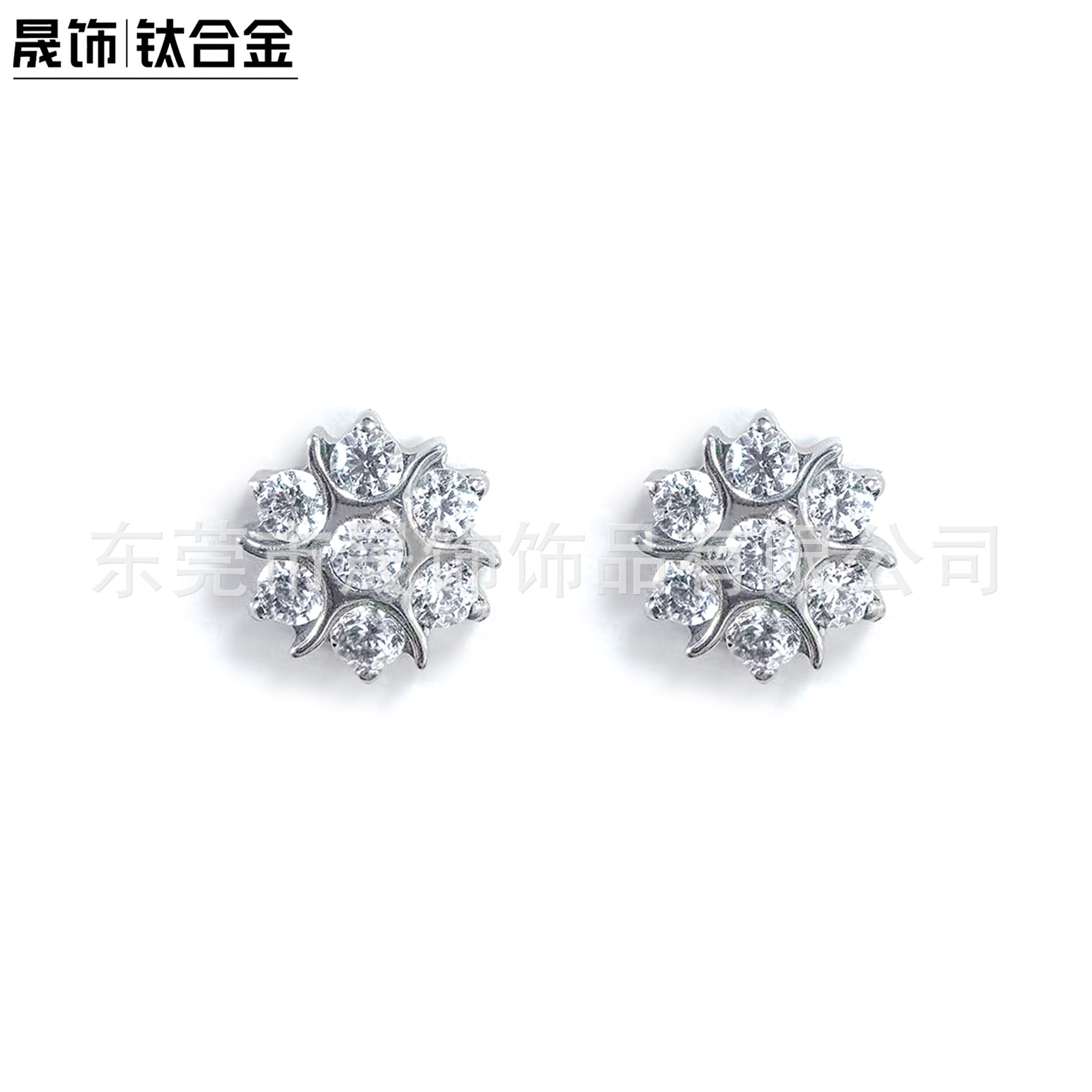 F136 Titanium Alloy 风雪 Flower 型 Ear Stud Studded Cubic Zirconia Helix Cartilage Stud G23 Titanium Internal Thread Labret Stud Piercing Jewelry