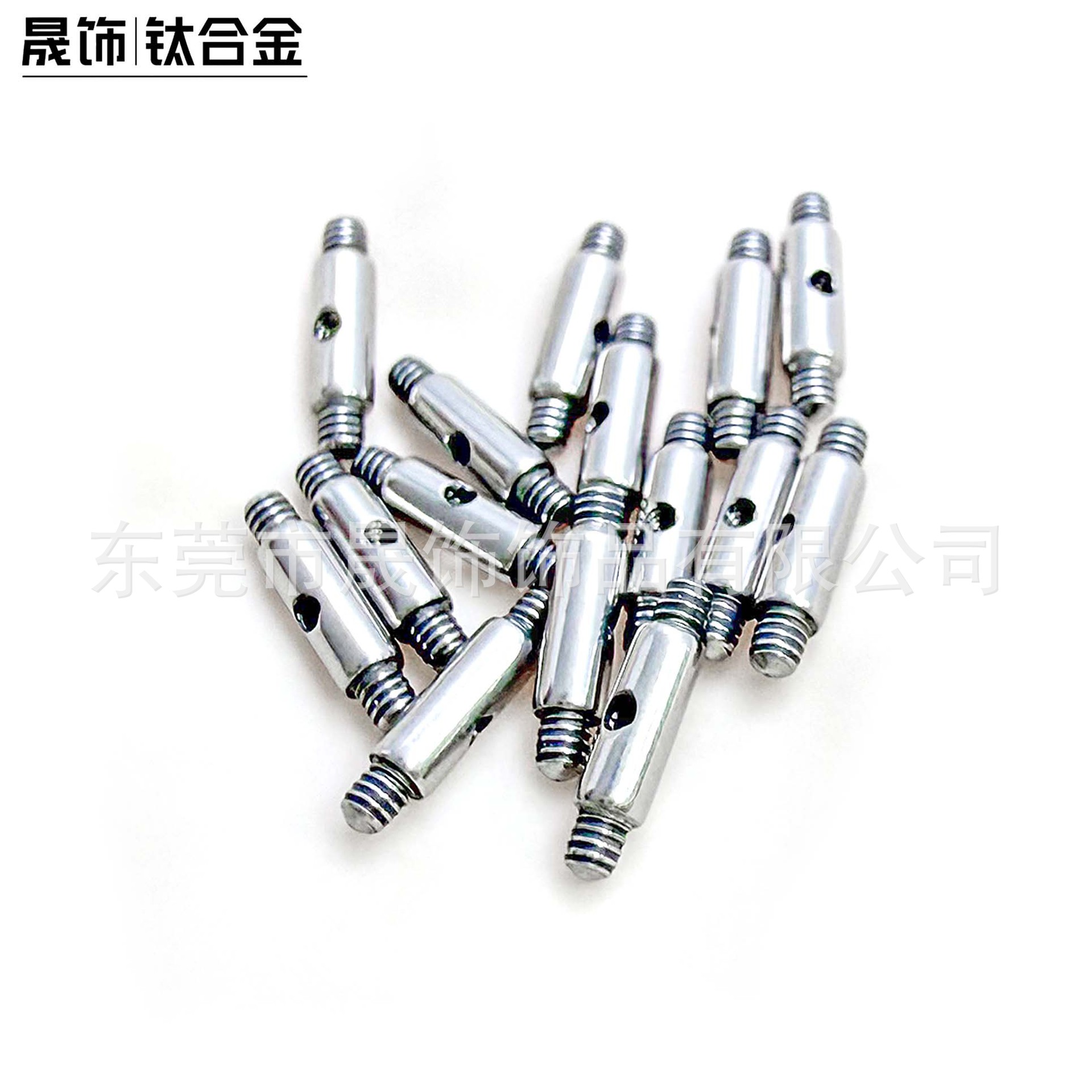 F136 Titanium Ear Stud 延 Long Post 14G单孔0.9 1.2牙 Double Thread Diy内牙 Straight Barbell Ear 桥连接 Barbell - 14G(1.60mm)