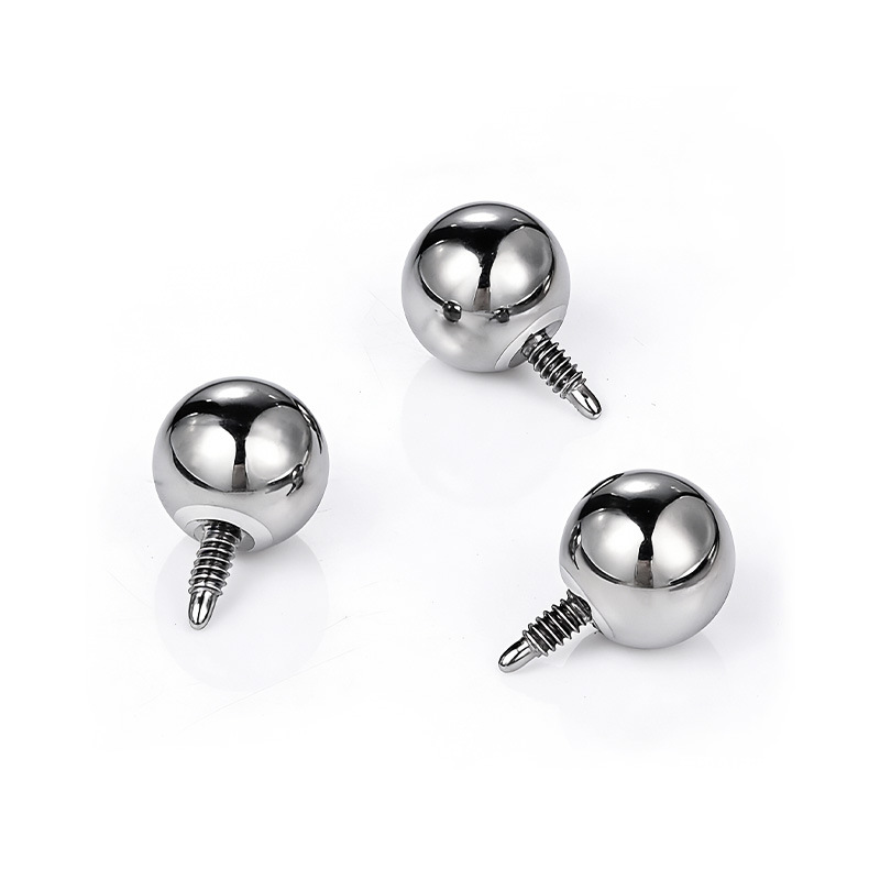 F136 Titanium Alloy Ear Stud 长牙 Ball Labret Stud External Thread 常规款 Helix Cartilage Stud 外牙 Ball 适配内牙 Barbell