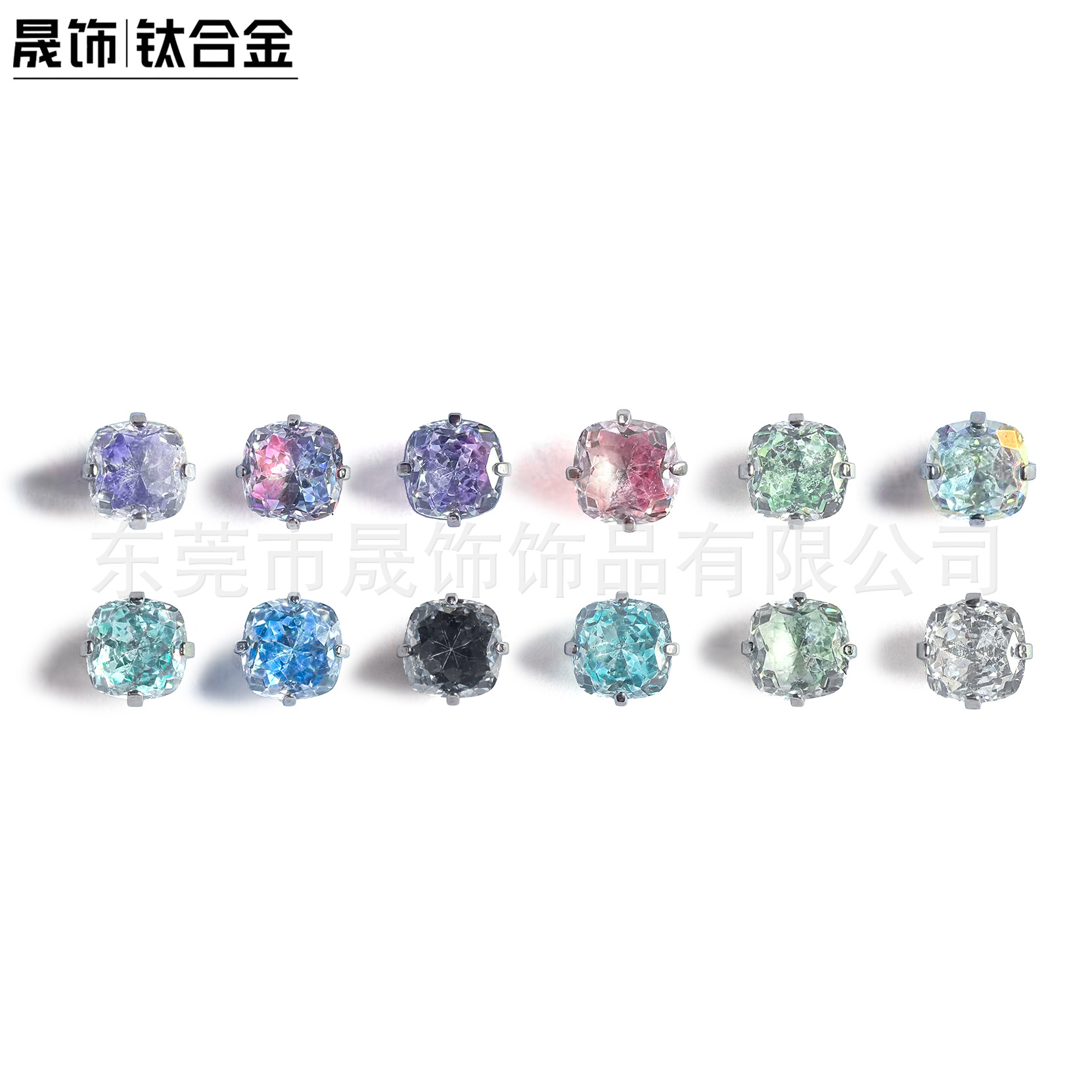 4mm肥方 Zirconia Ear Stud F136 Titanium Alloy 方型5A Cubic Zirconia Helix Cartilage Stud G23 Titanium Internal Thread Piercing Jewelry - 4mm(5/32")