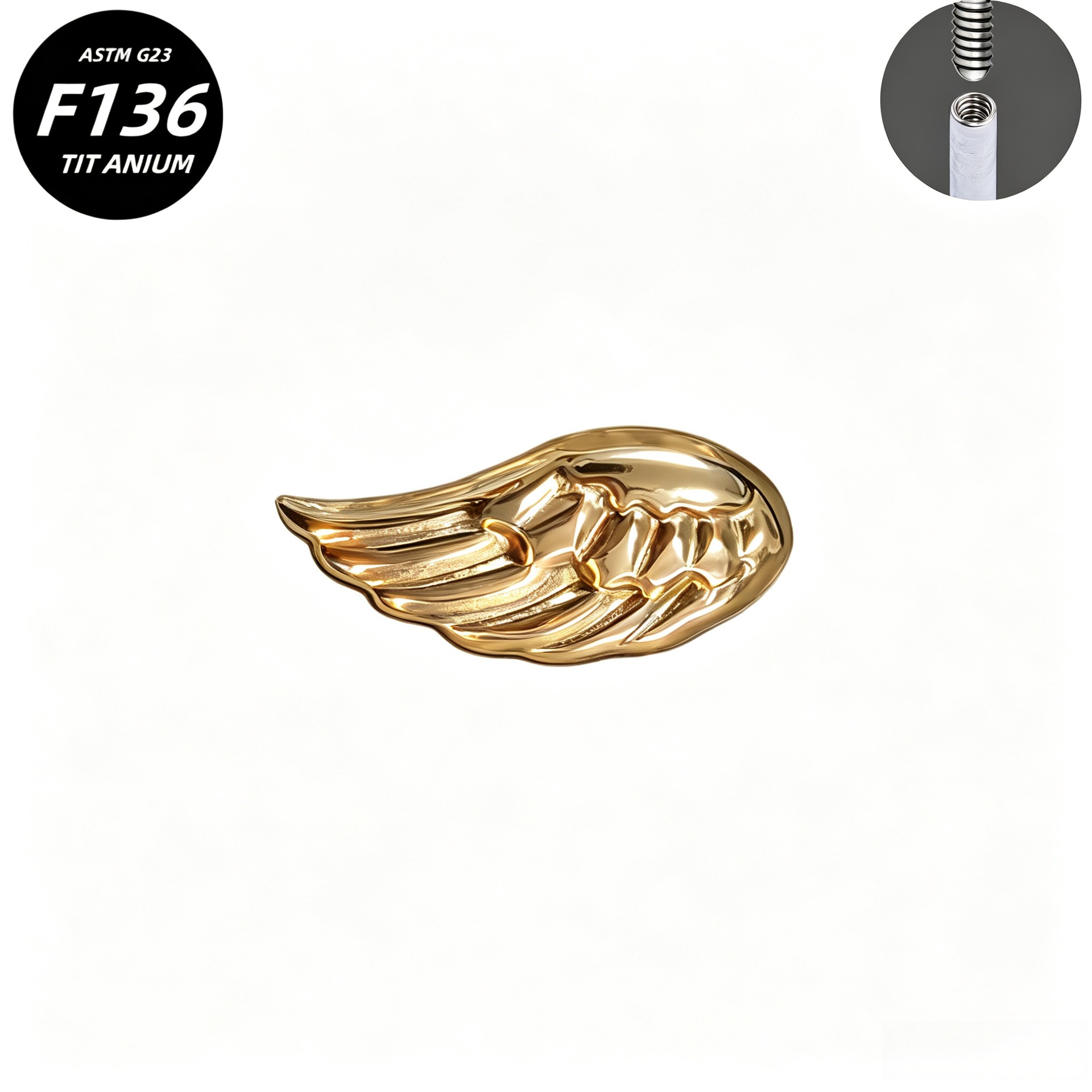 G23 Implant Grade Titanium Ear Stud Labret Stud Flat Back Internal Thread 0.9牙口 Titanium 本色 Helix Cartilage Stud Ear Stud Piercing Jewelry Women