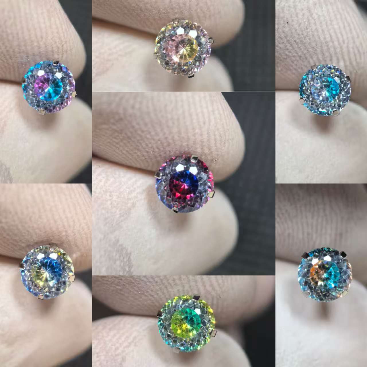 Titanium Alloy Ear Stud 鸟巢切爆闪 Cubic Zirconia Helix Cartilage Stud 圆 Jewelry 头 Accessories Ear 蜗钉 Ear 饰