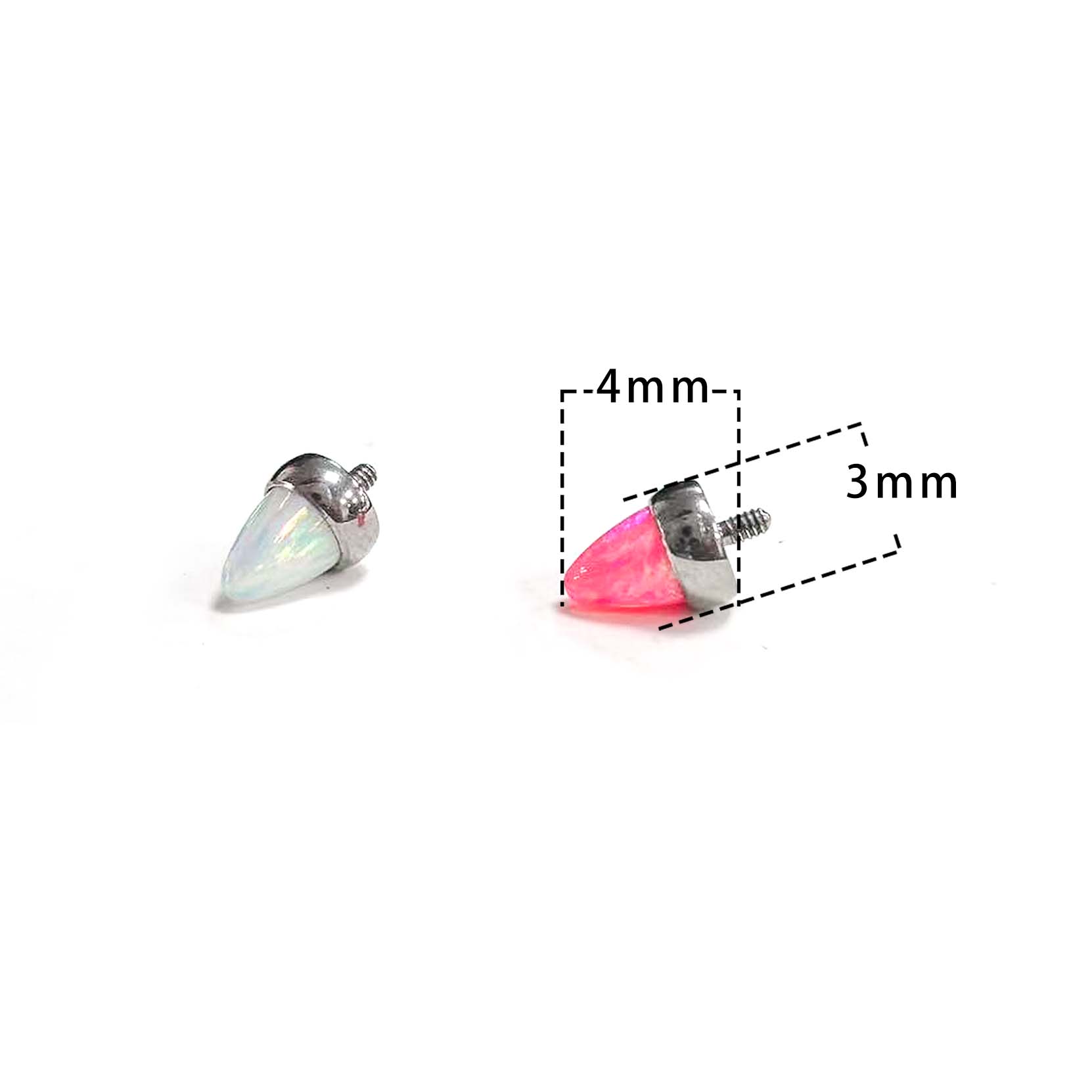 F136 Titanium Opal Cone Ear Stud Helix Cartilage Piercing