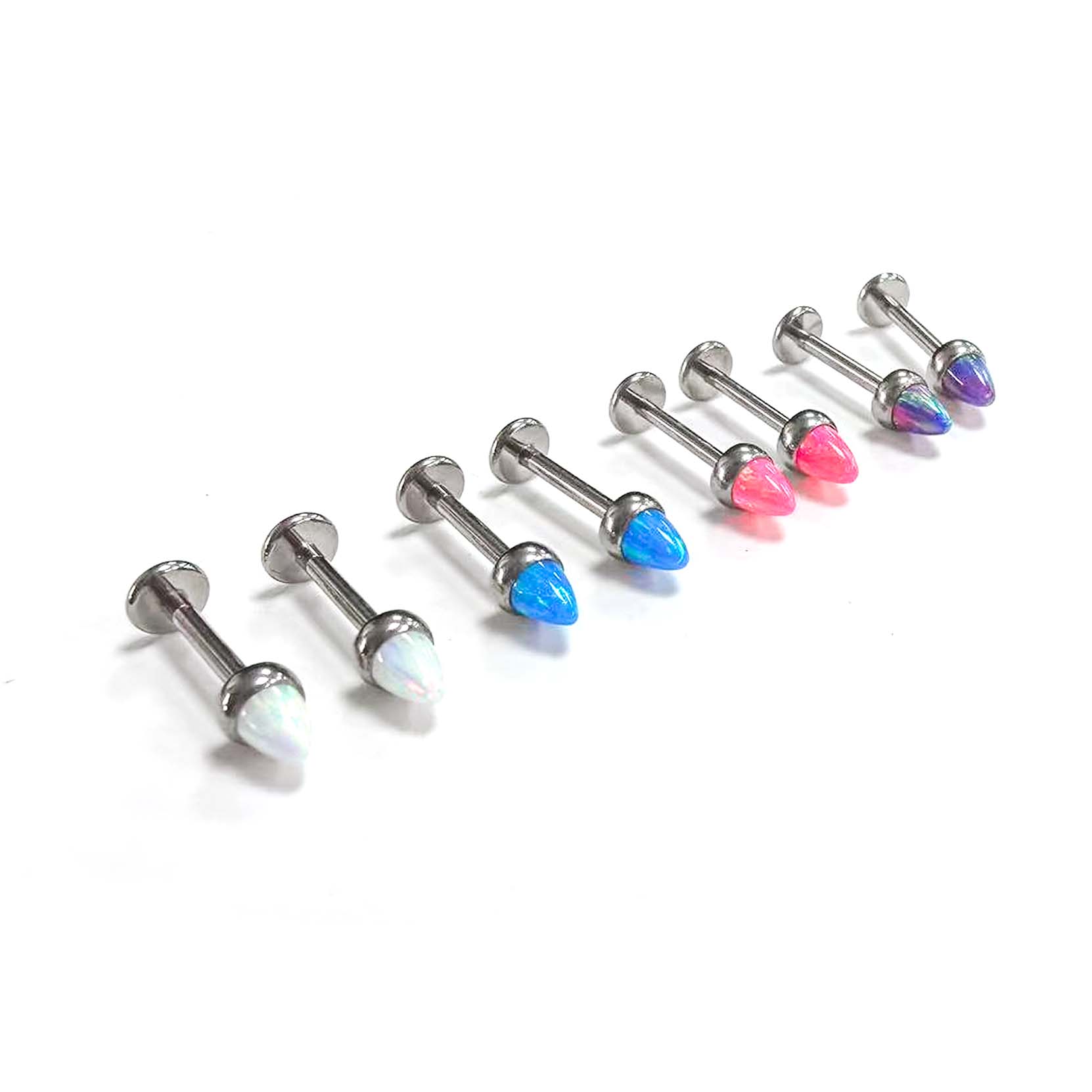 F136 Titanium Opal Cone Ear Stud Helix Cartilage Piercing