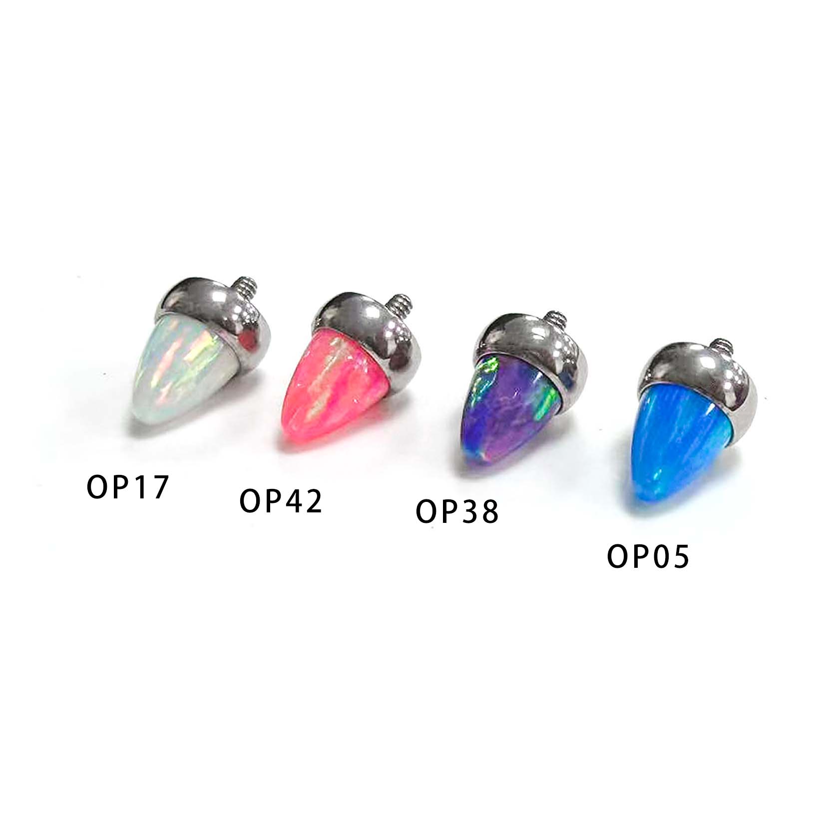 F136 Titanium Opal Cone Ear Stud Helix Cartilage Piercing