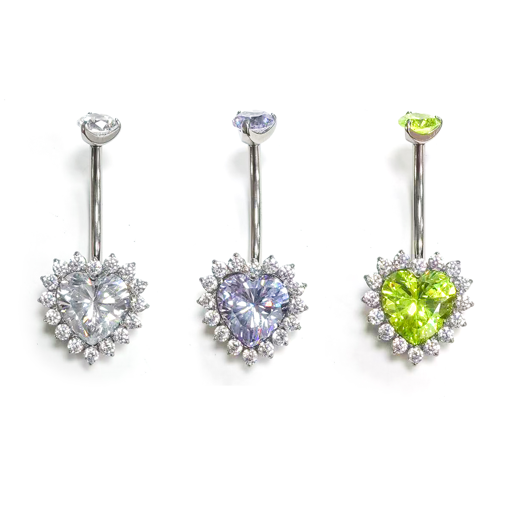 F136 Titanium Heart Navel Ring Belly Button Piercing