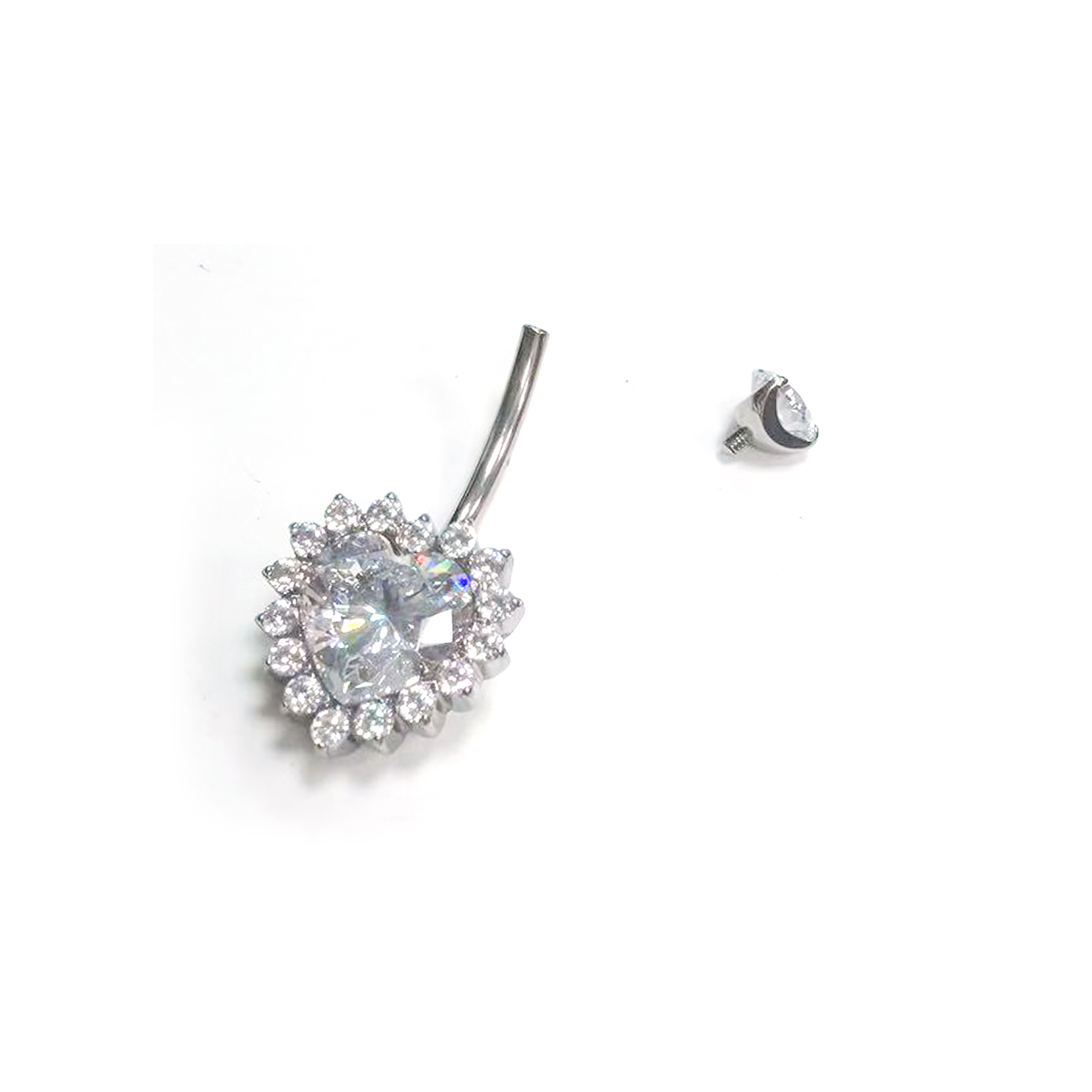 F136 Titanium Heart Navel Ring Belly Button Piercing