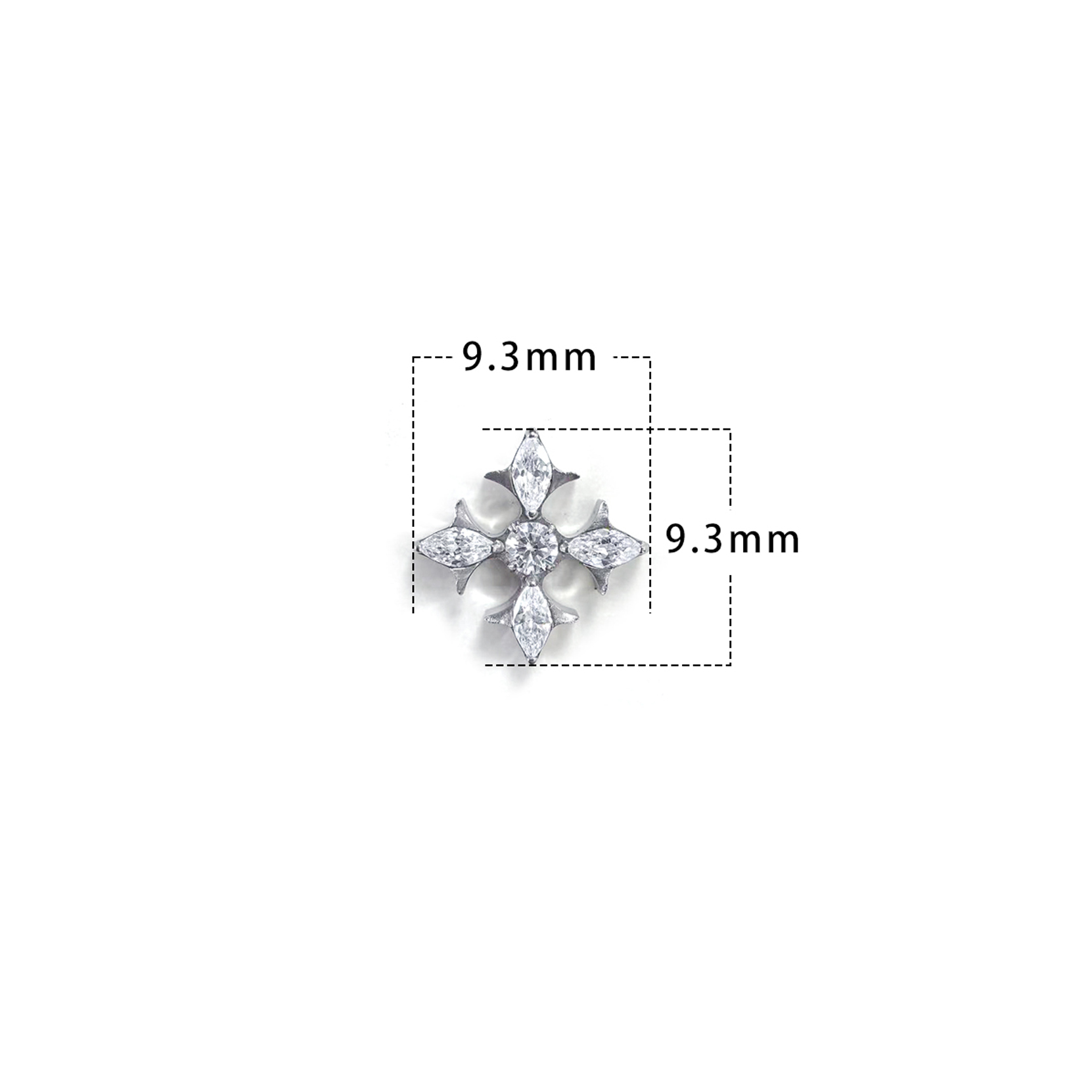 F136 Titanium Long Iris Cross Ear Stud Helix Cartilage Piercing