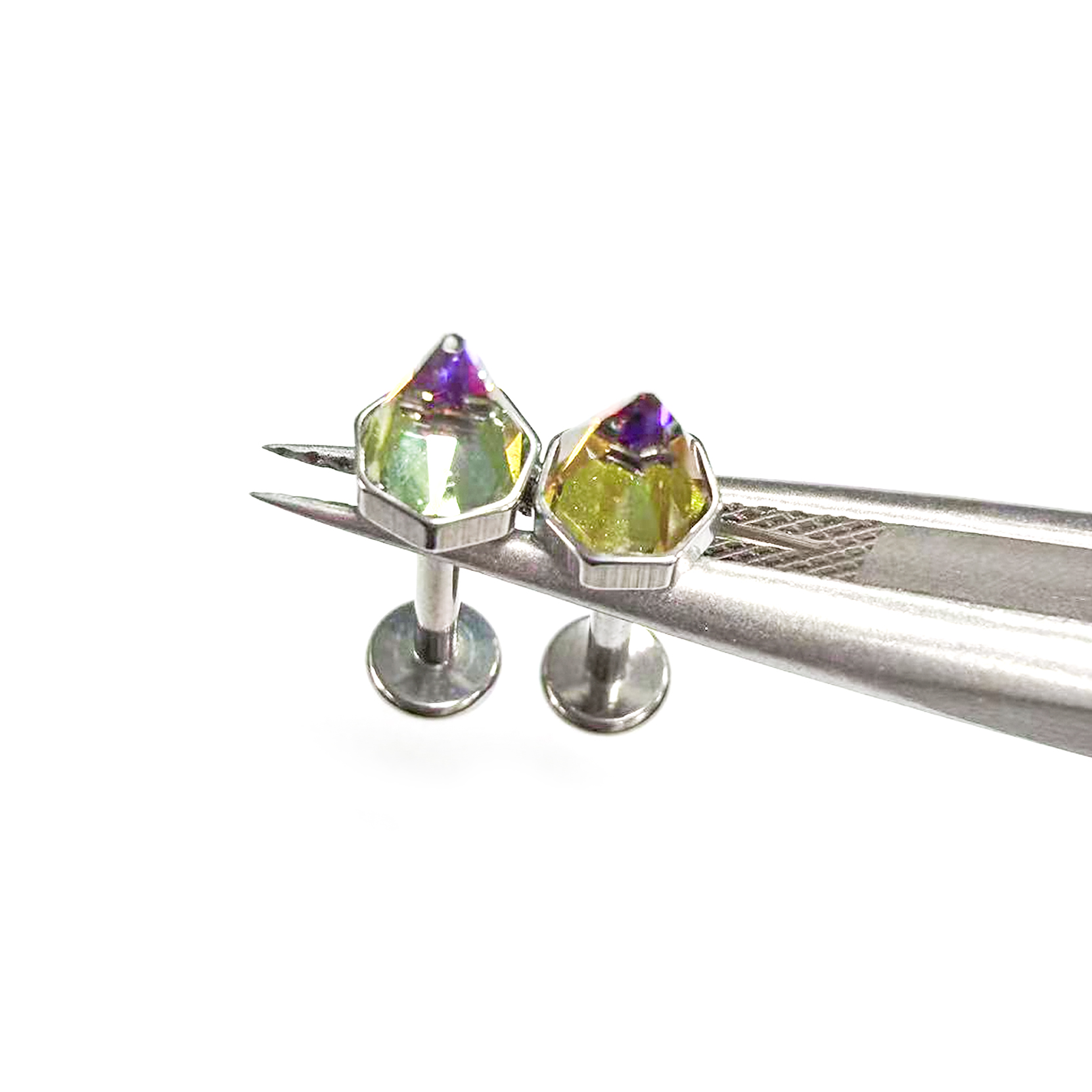 F136 Titanium CZ Spike Cone Ear Stud Helix Cartilage Piercing