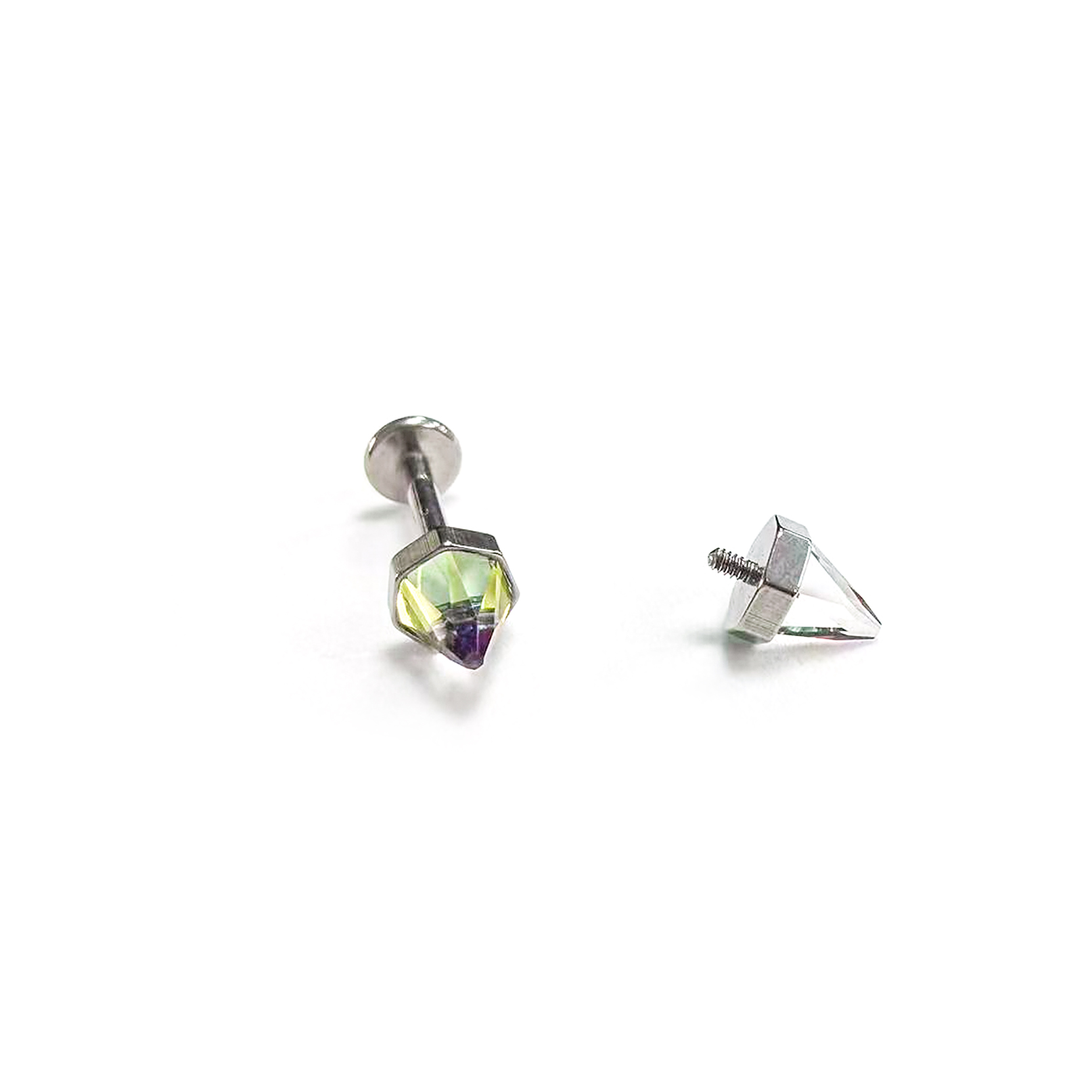 F136 Titanium CZ Spike Cone Ear Stud Helix Cartilage Piercing