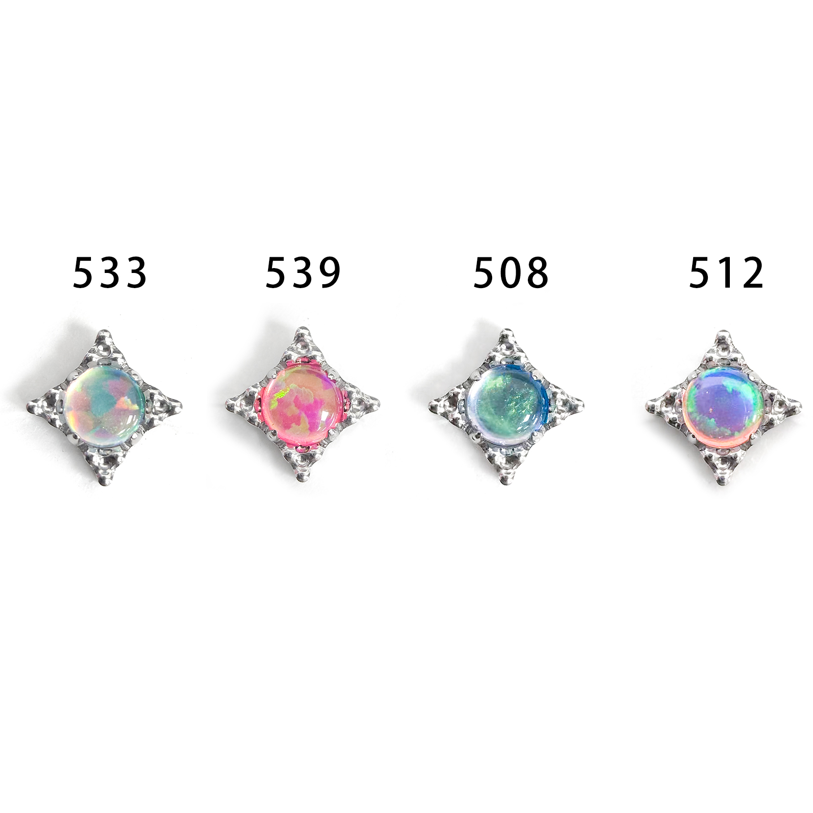 F136 Titanium Opal Starburst Ear Stud Helix Cartilage Piercing