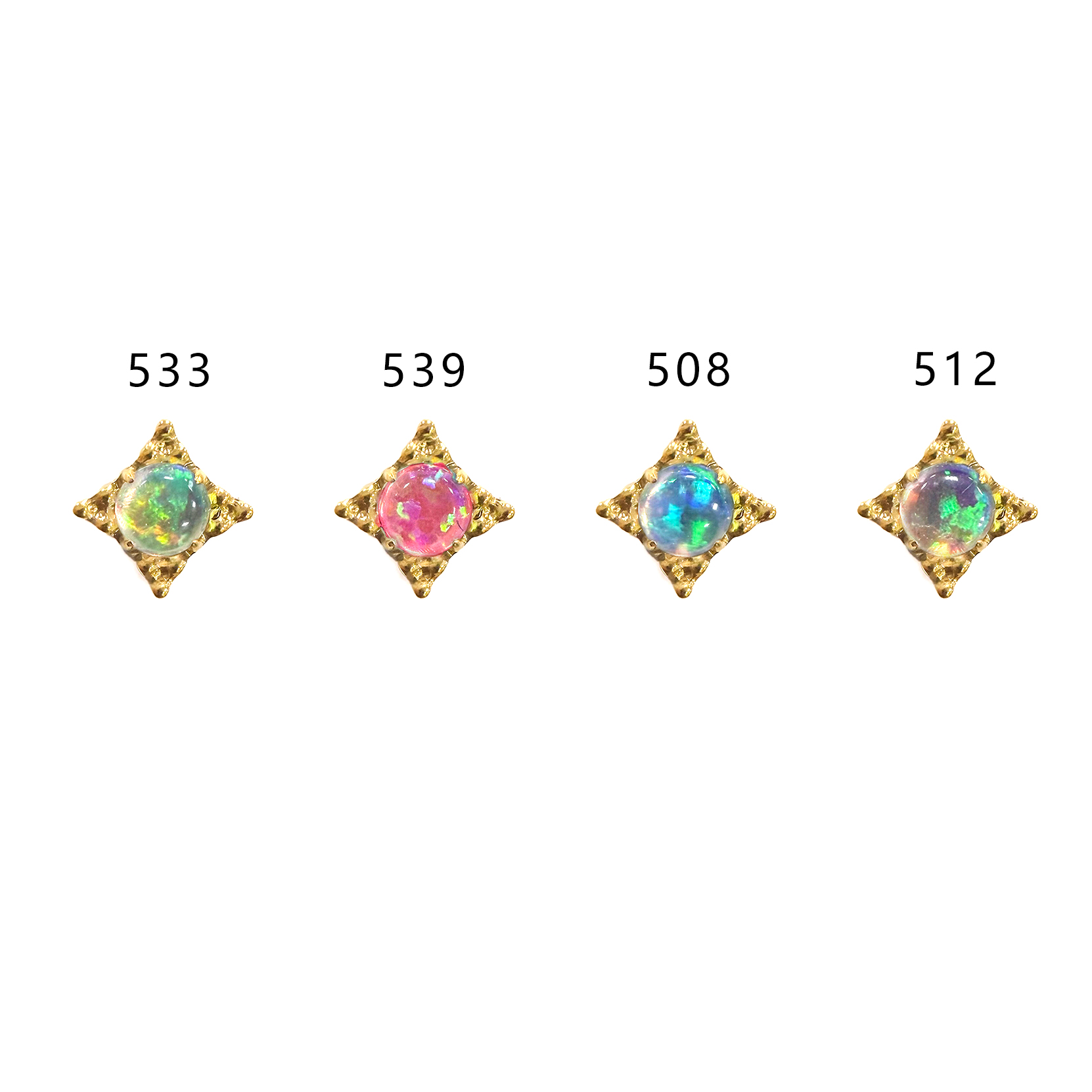 F136 Titanium Opal Starburst Ear Stud Helix Cartilage Piercing