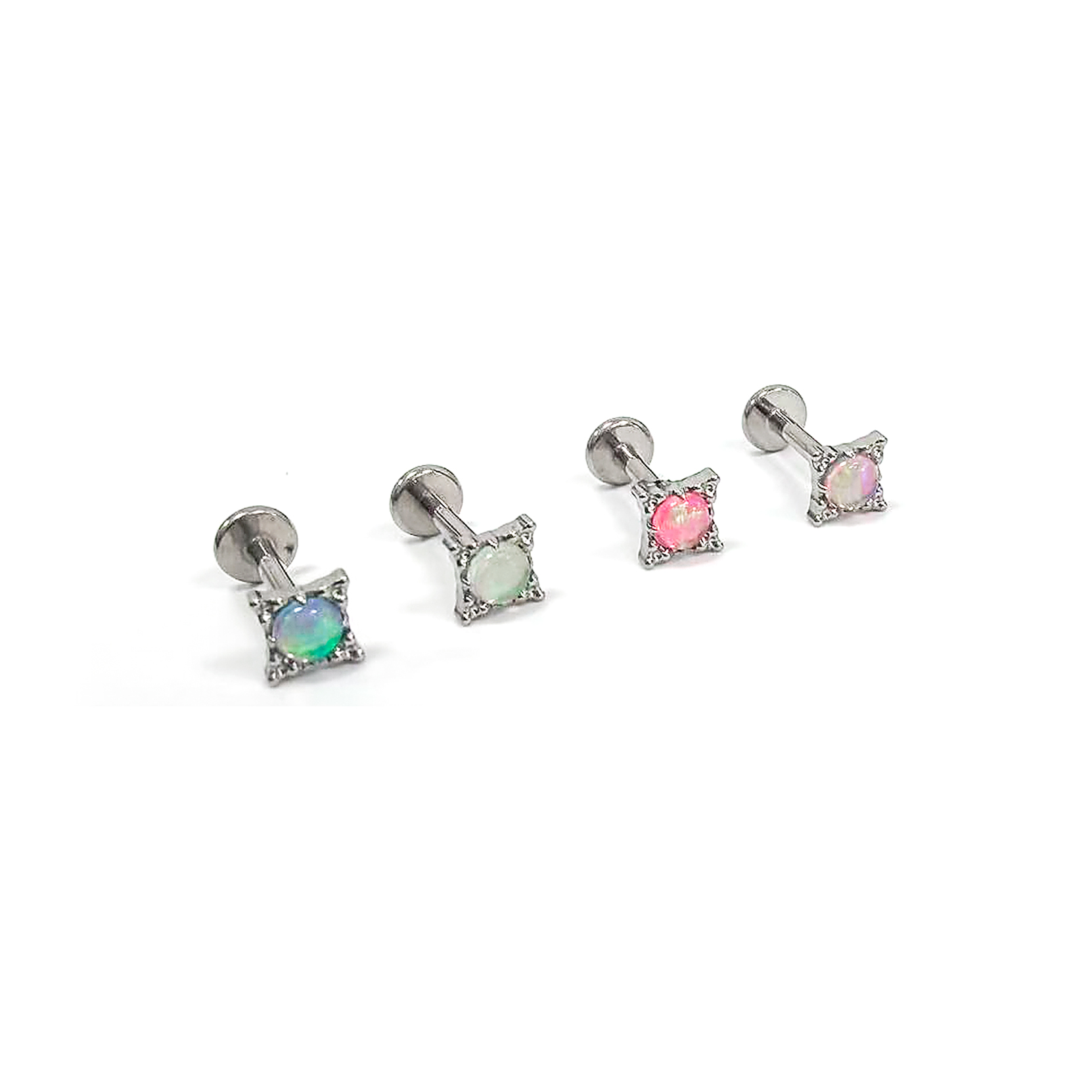 F136 Titanium Opal Starburst Ear Stud Helix Cartilage Piercing