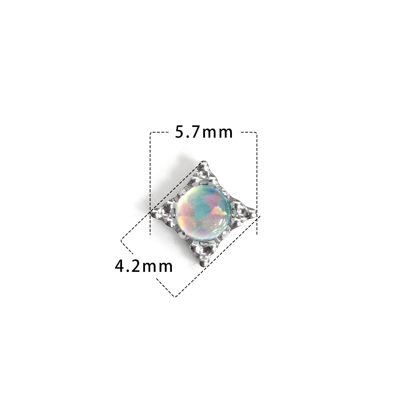 F136 Titanium Opal Starburst Ear Stud Helix Cartilage Piercing