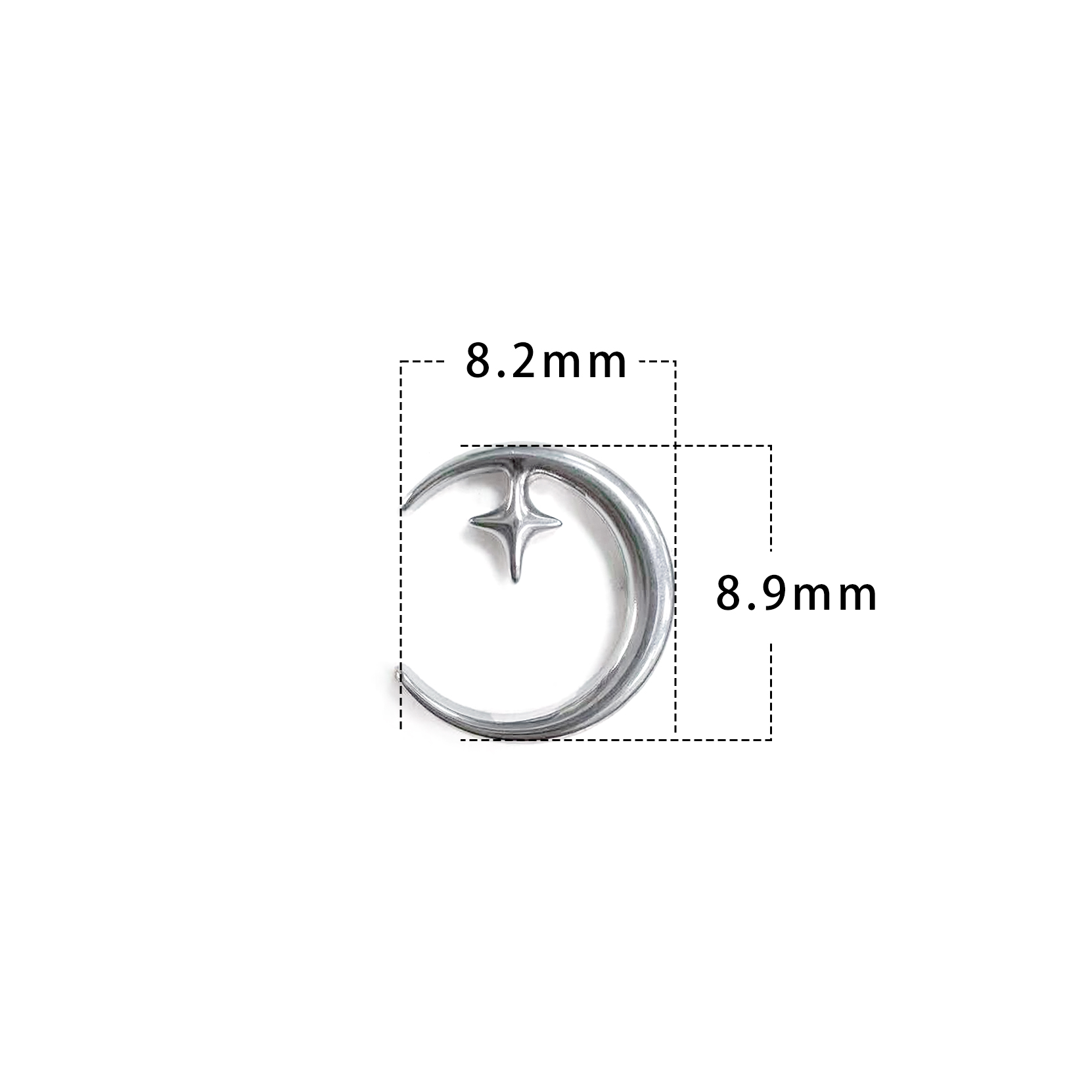 F136 Titanium Crescent Moon Ear Stud Helix Cartilage Piercing