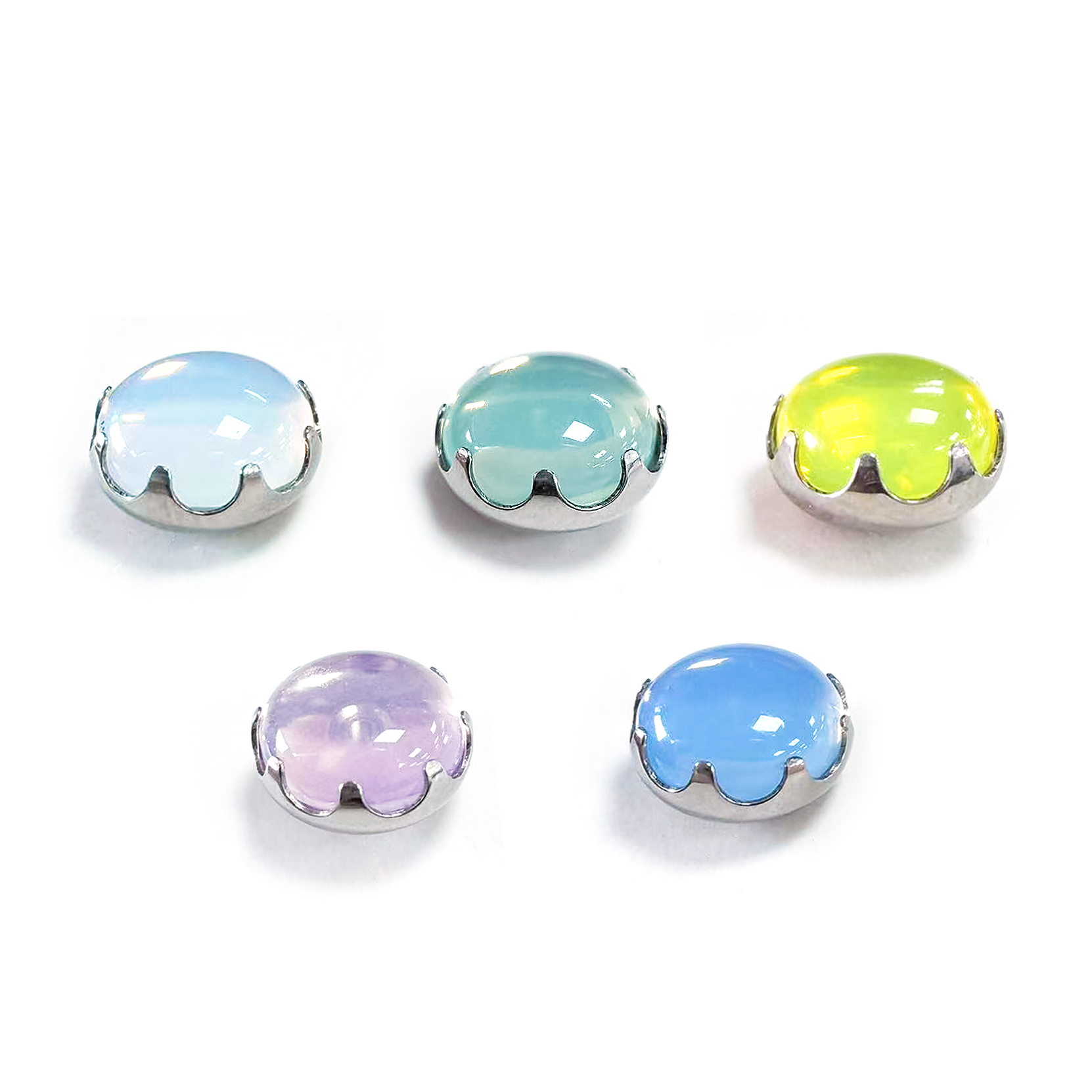 F136 Titanium Serrated Opal Ear Stud Helix Cartilage Piercing