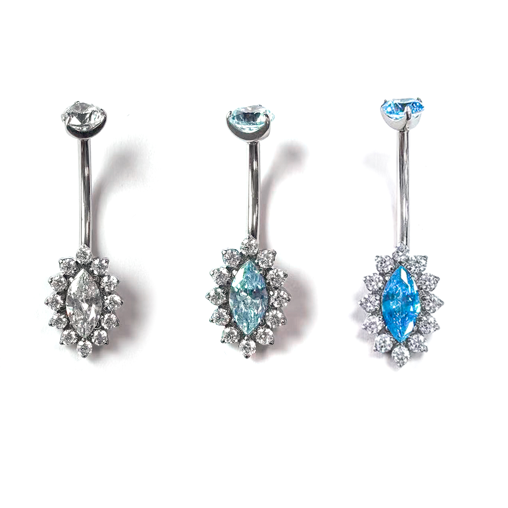 F136 Titanium Marquise Navel Ring Belly Button Piercing