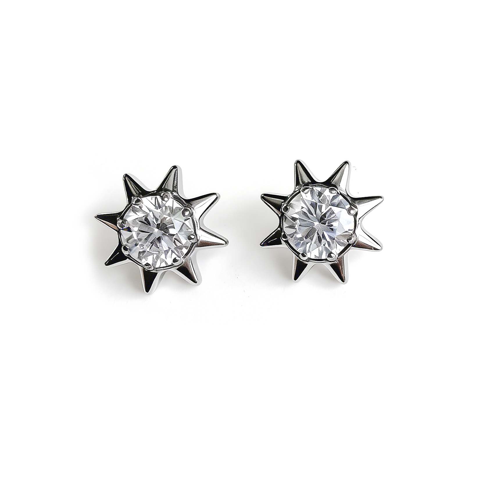 F136 Titanium Single-Stone Sunflower Ear Stud Helix Cartilage Piercing