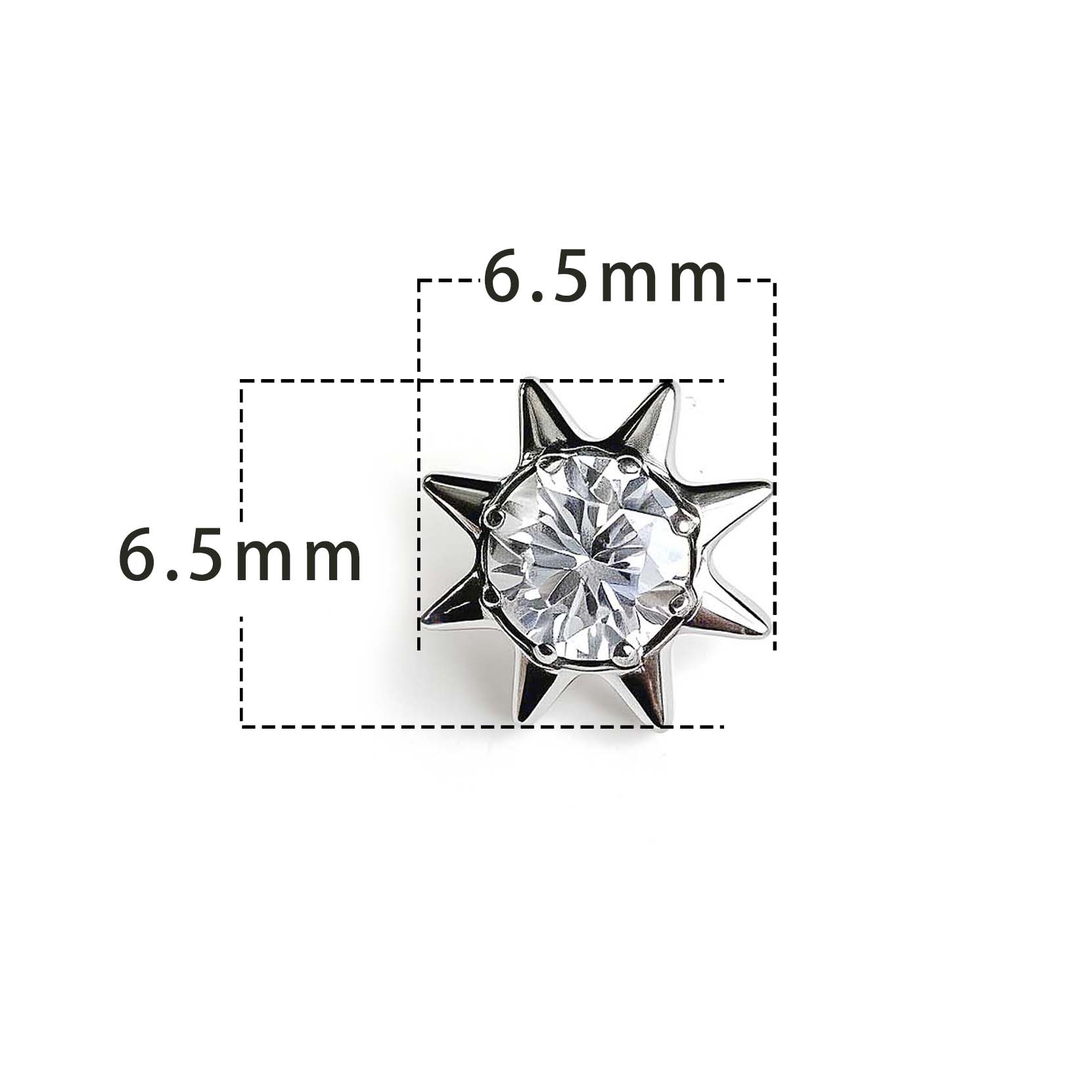 F136 Titanium Single-Stone Sunflower Ear Stud Helix Cartilage Piercing