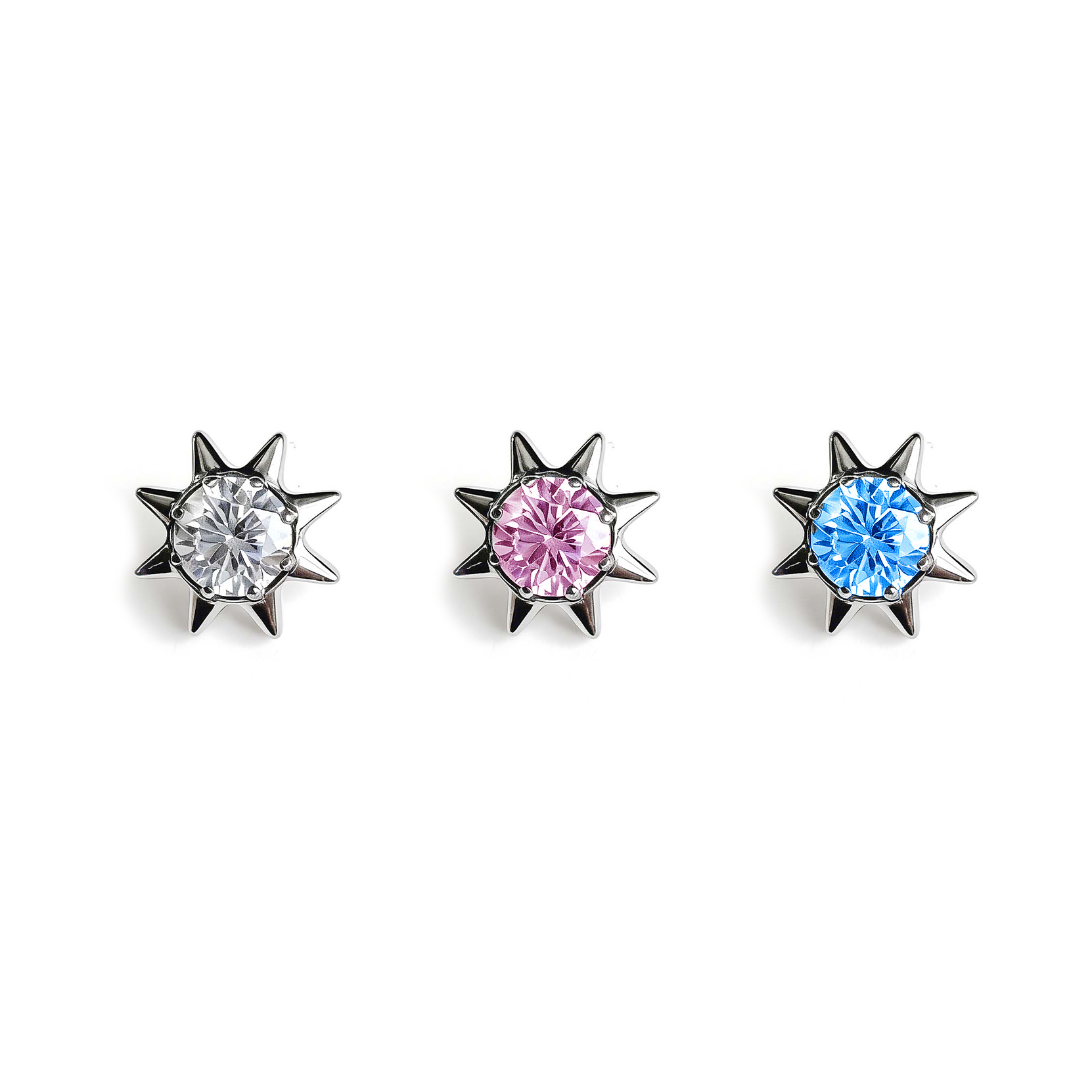 F136 Titanium Single-Stone Sunflower Ear Stud Helix Cartilage Piercing