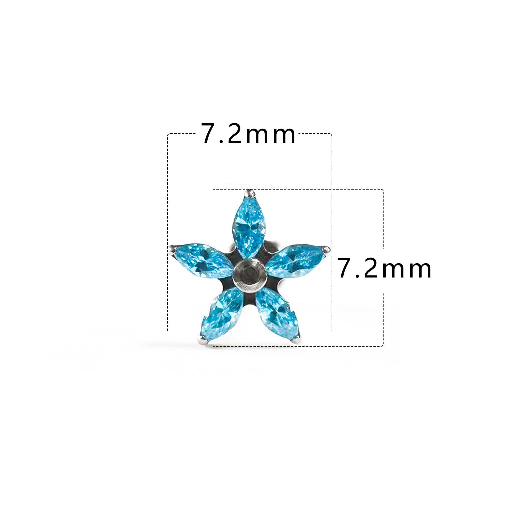 F136 Titanium Marquise Flower Ear Stud Helix Cartilage Piercing