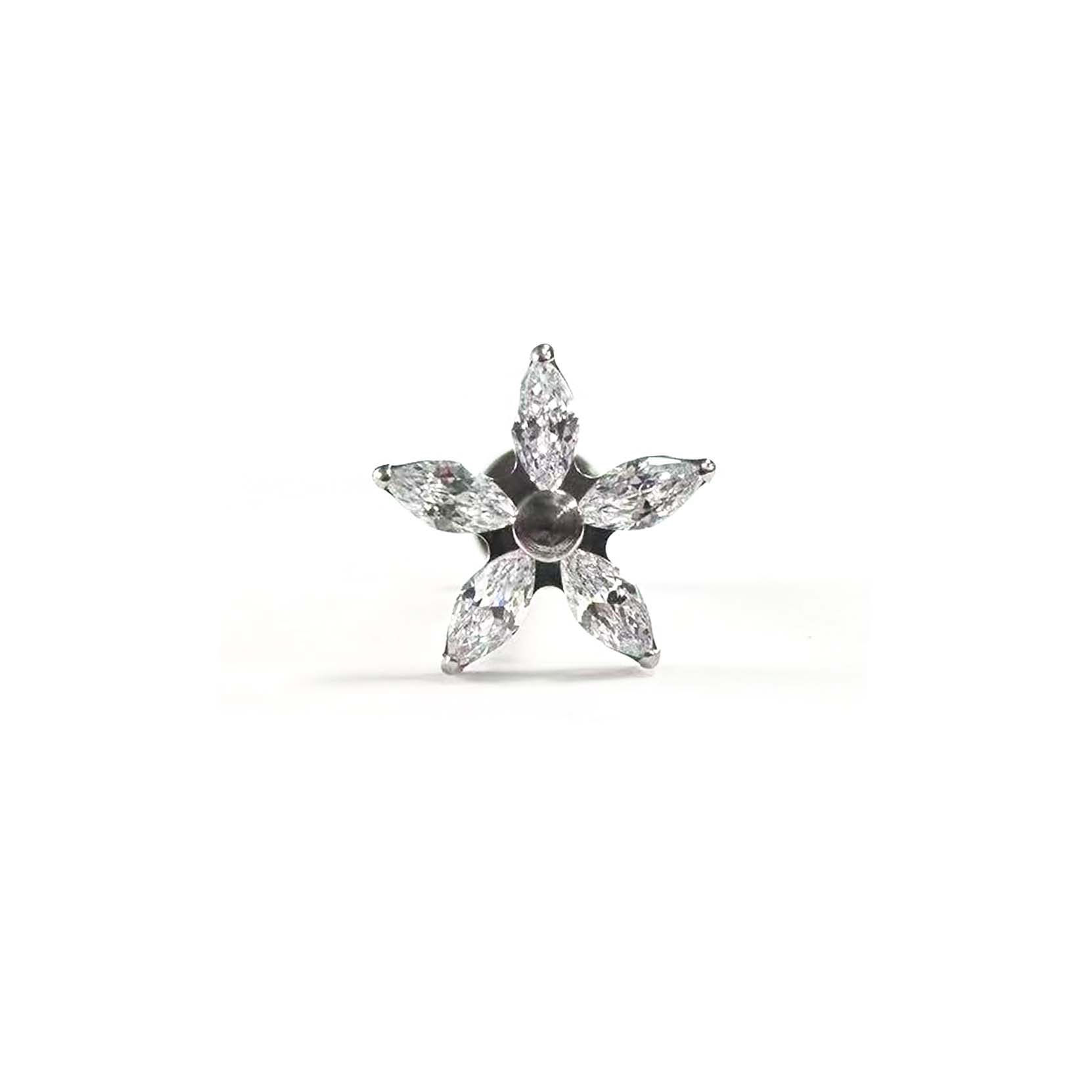 F136 Titanium Marquise Flower Ear Stud Helix Cartilage Piercing