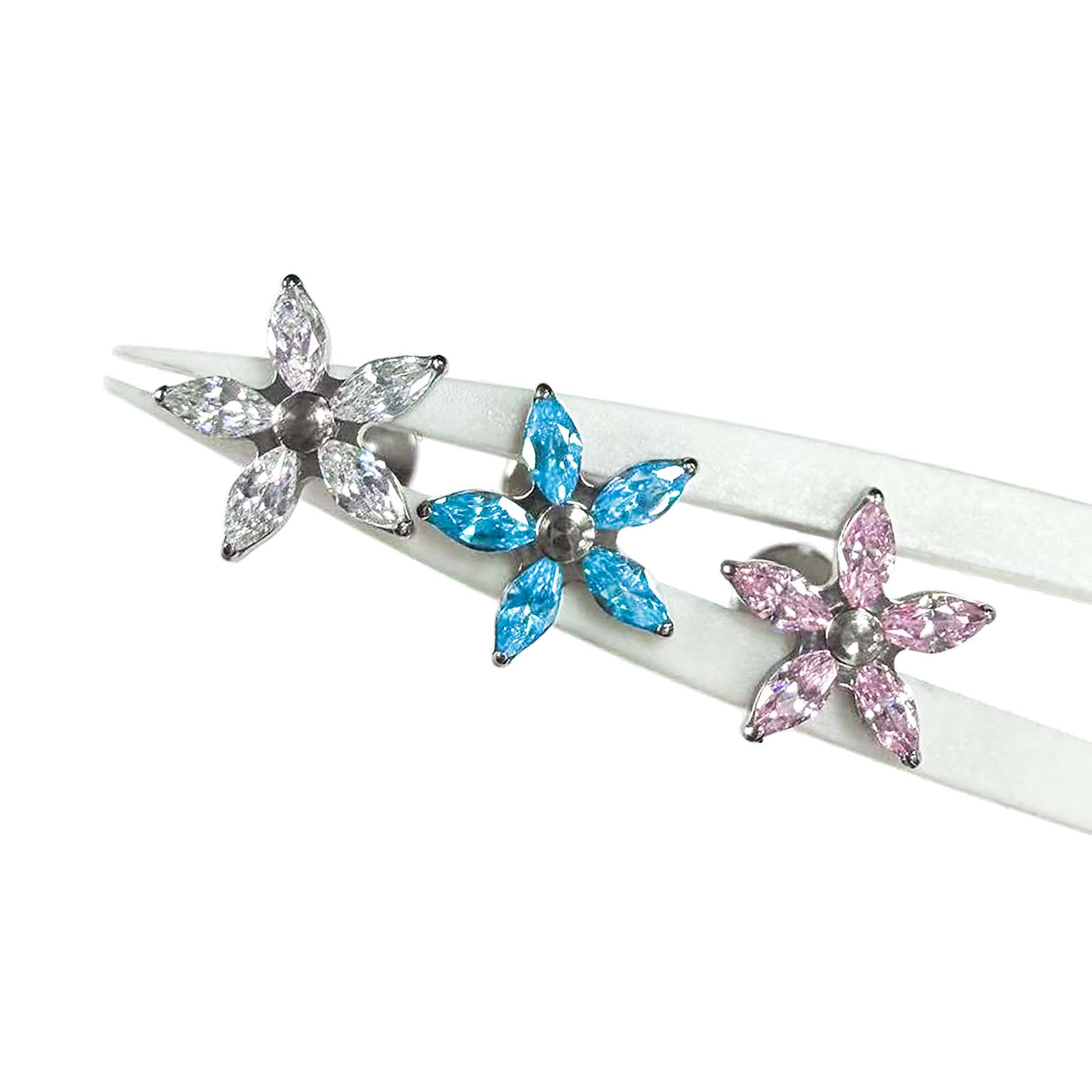 F136 Titanium Marquise Flower Ear Stud Helix Cartilage Piercing