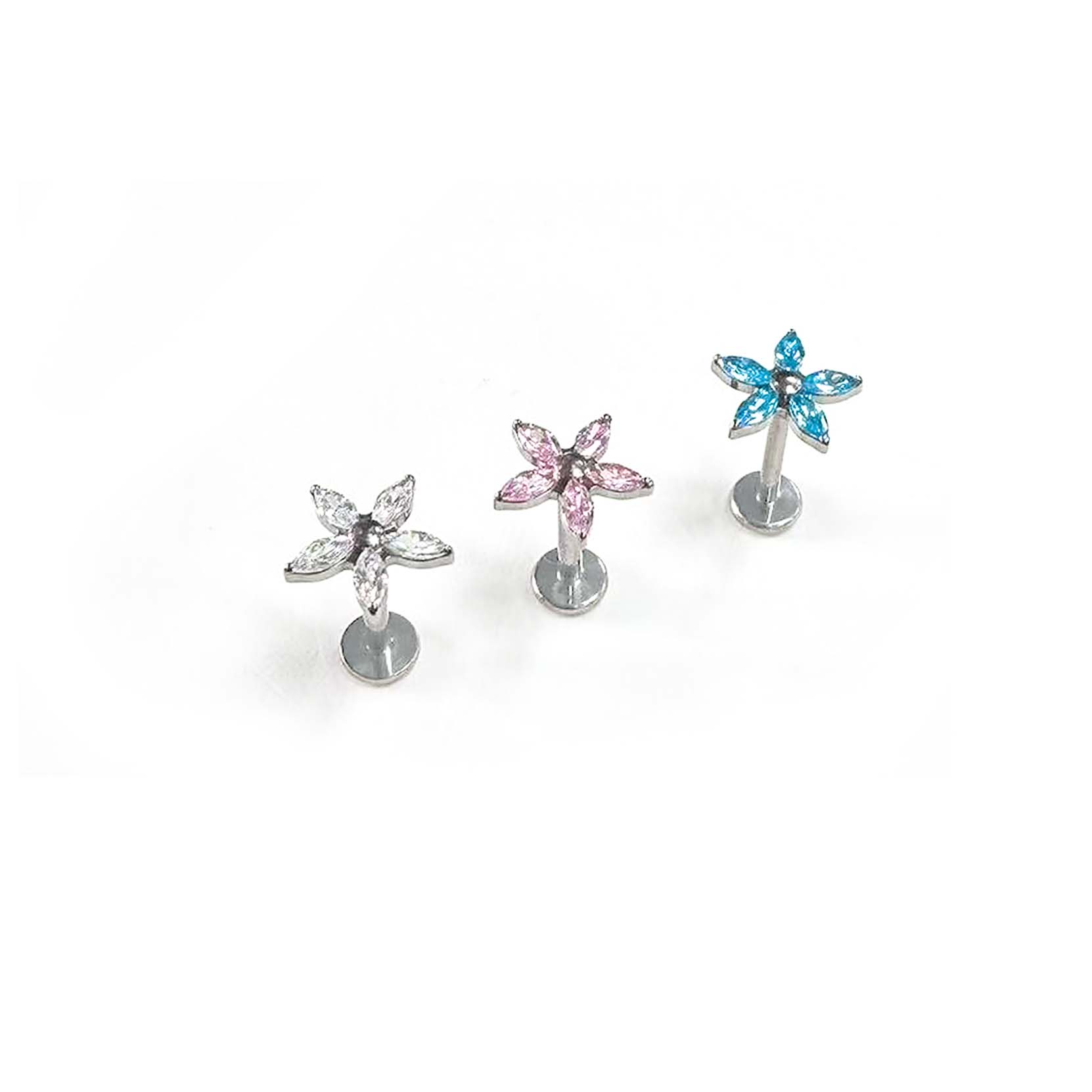 F136 Titanium Marquise Flower Ear Stud Helix Cartilage Piercing