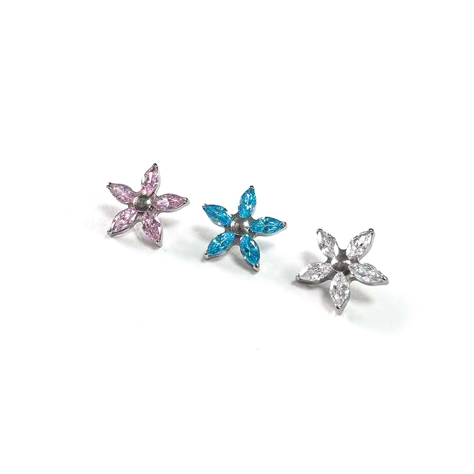 F136 Titanium Marquise Flower Ear Stud Helix Cartilage Piercing