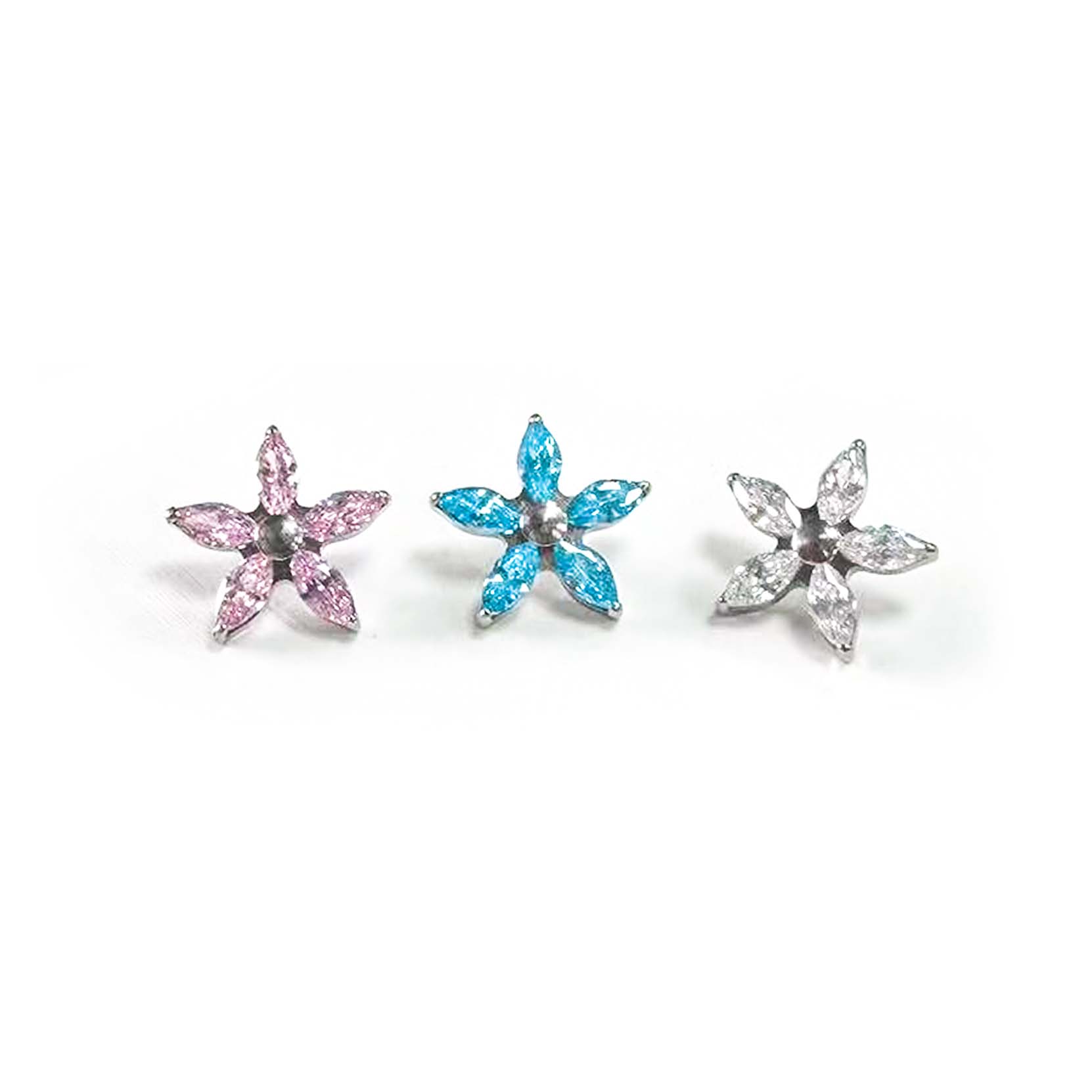 F136 Titanium Marquise Flower Ear Stud Helix Cartilage Piercing