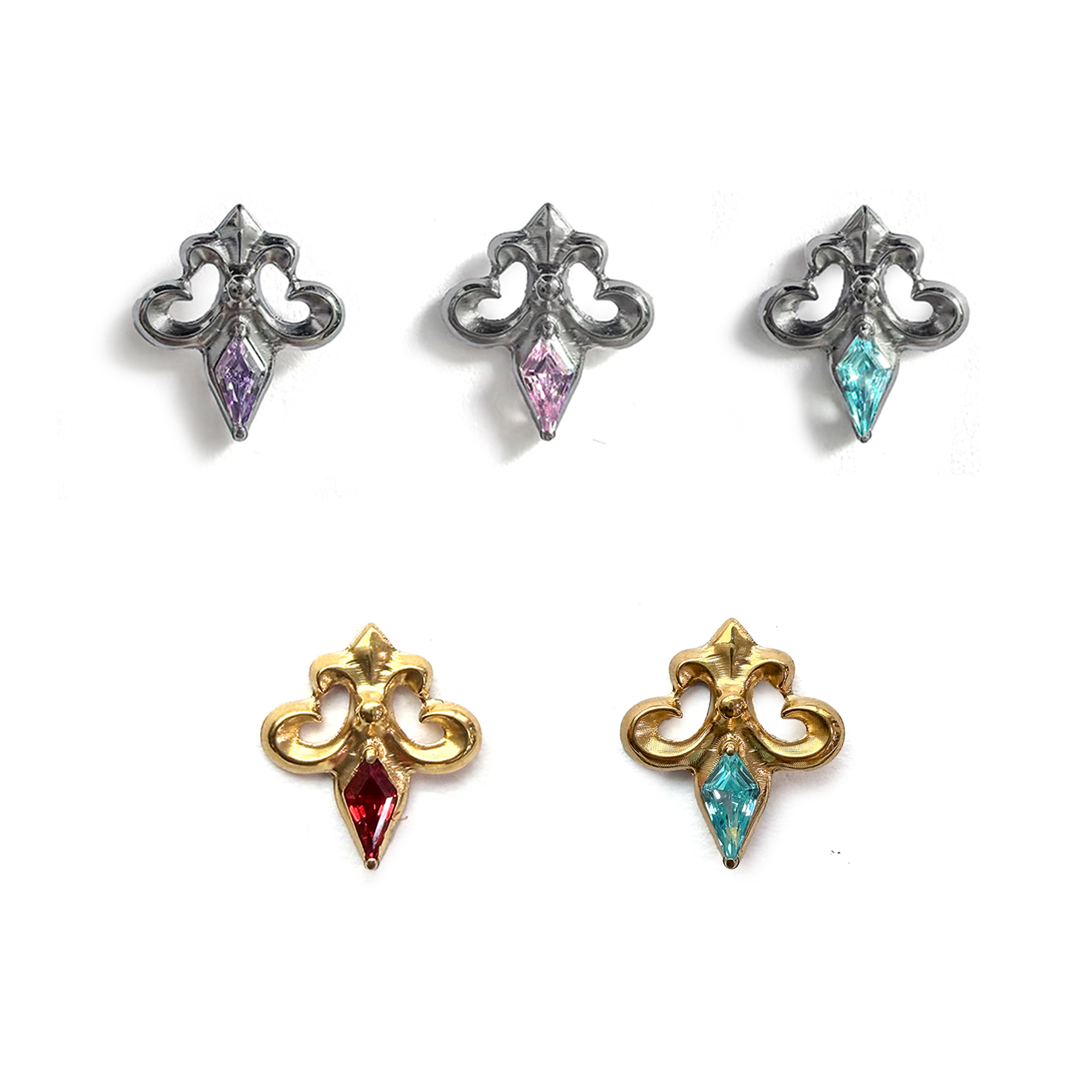 F136 Titanium Iris CZ Ear Stud Helix Cartilage Piercing