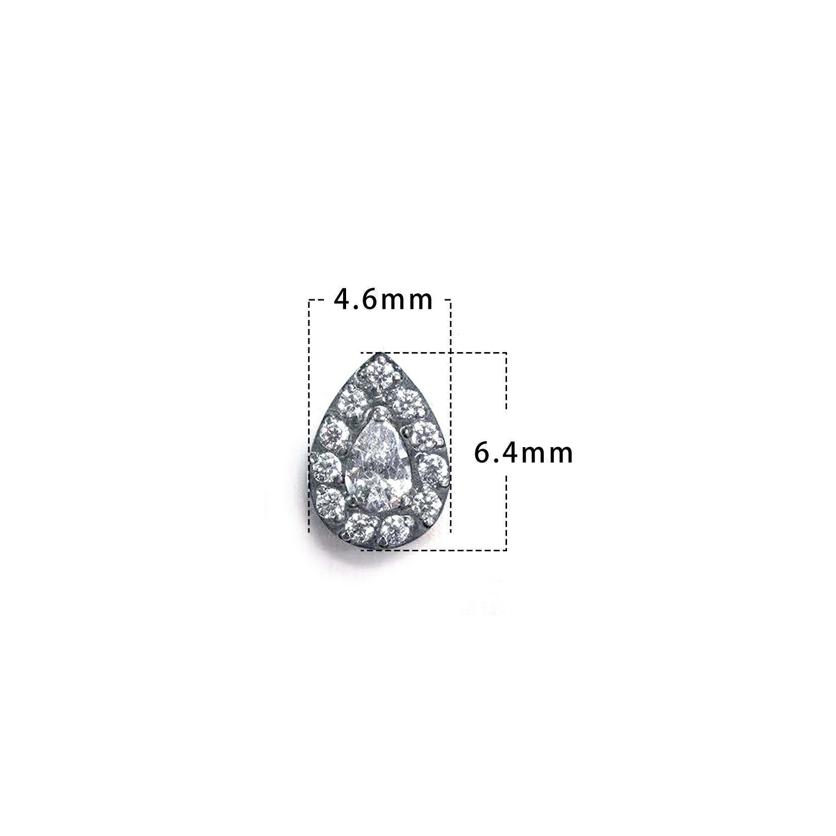 F136 Titanium Teardrop Ear Stud Helix Cartilage Piercing