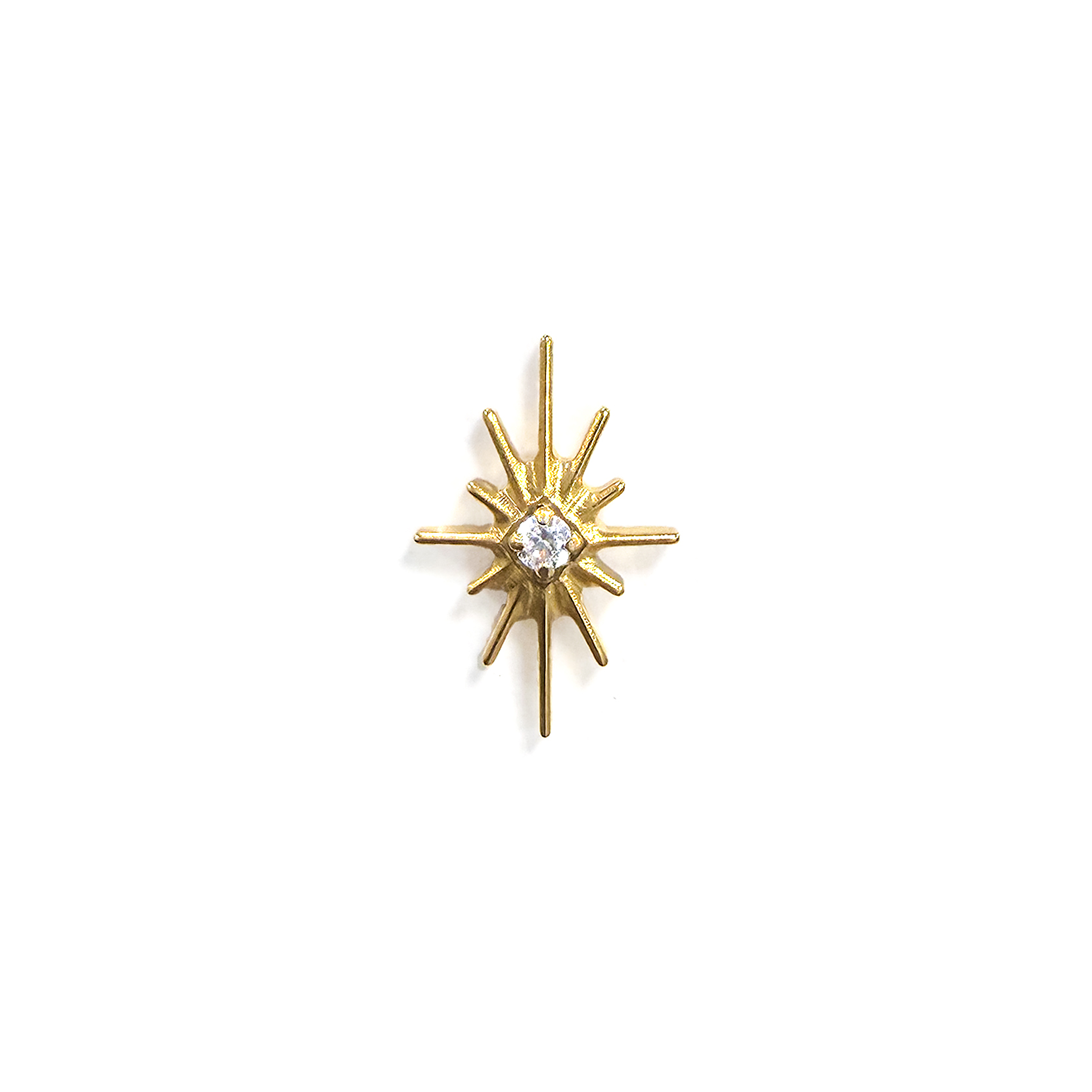 F136 Titanium Radiant Starburst Ear Stud Helix Cartilage Piercing