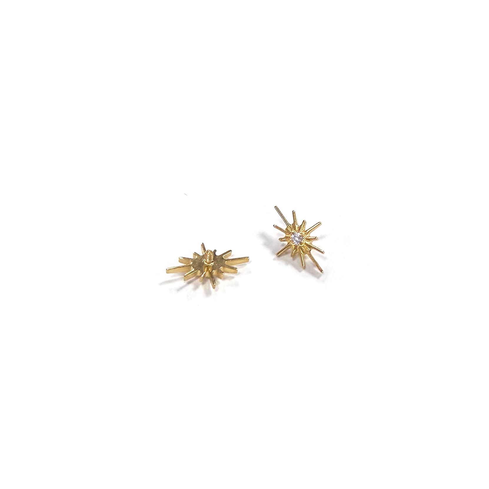 F136 Titanium Radiant Starburst Ear Stud Helix Cartilage Piercing