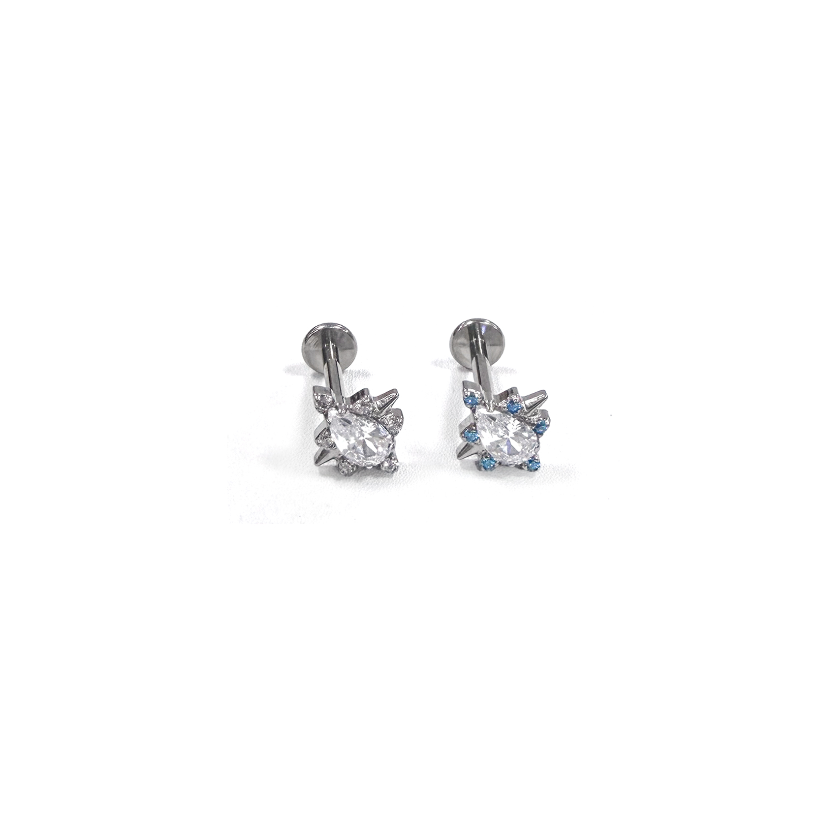 F136 Titanium Teardrop Starburst Ear Stud Helix Cartilage Piercing
