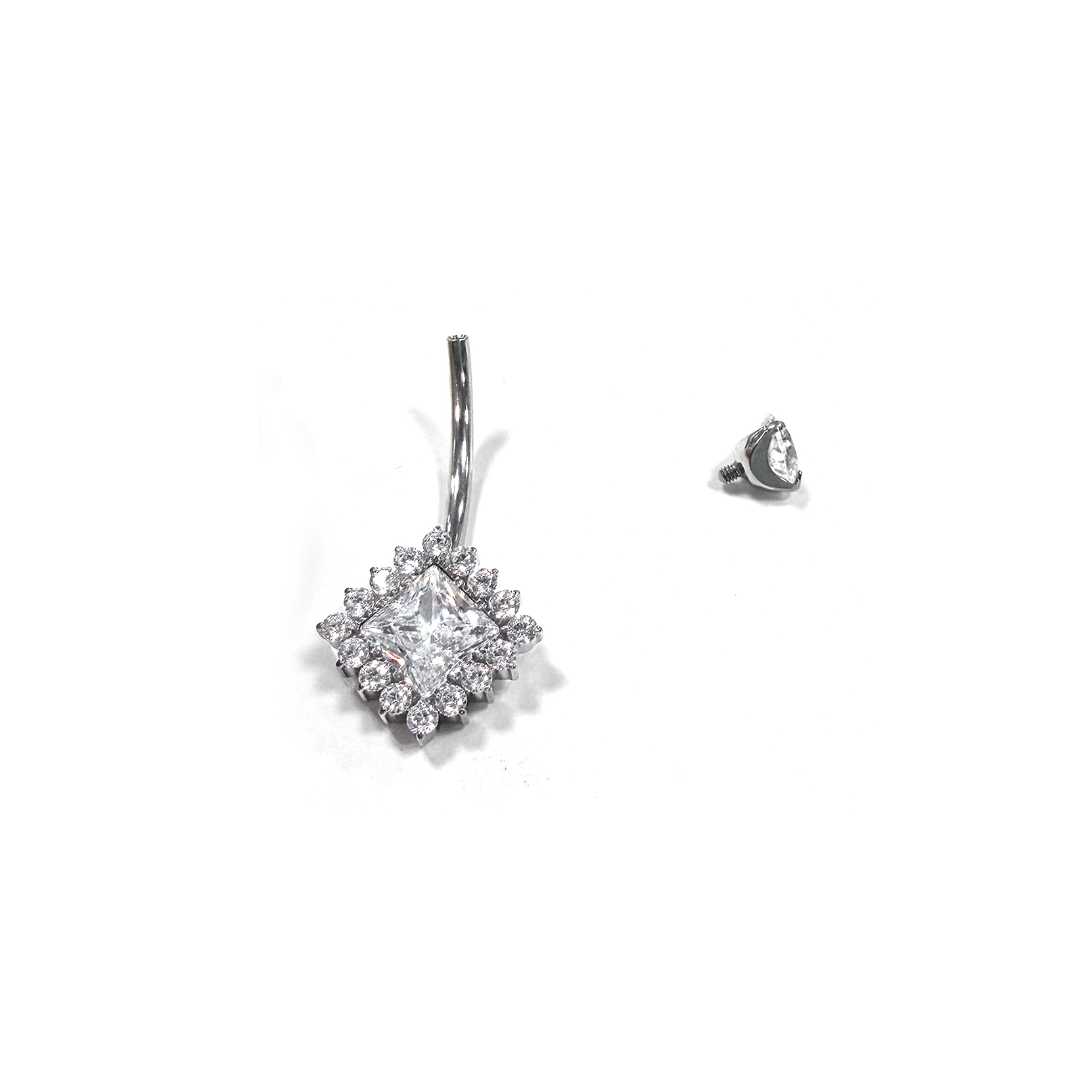 F136 Titanium Square Navel Ring Belly Button Piercing