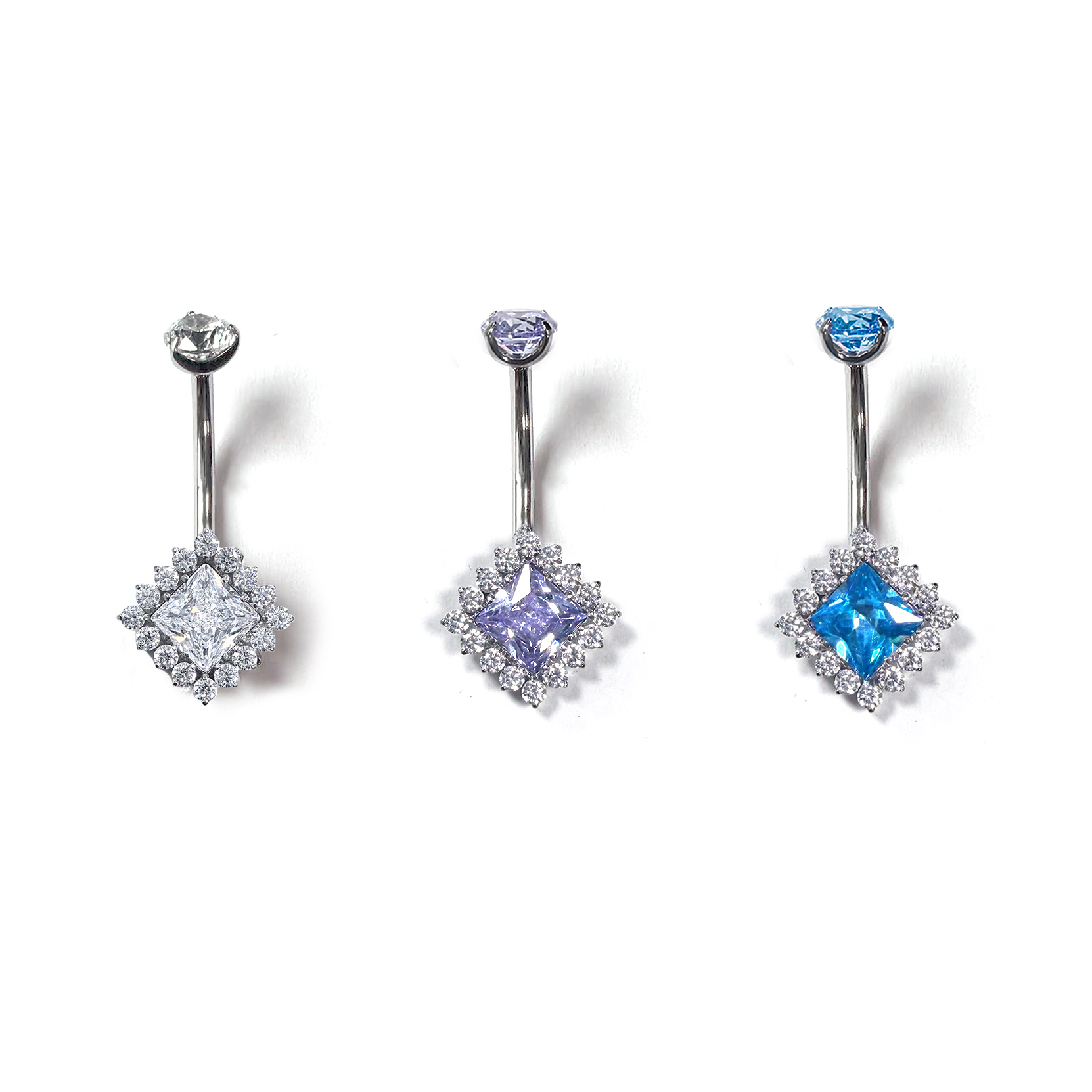 F136 Titanium Square Navel Ring Belly Button Piercing