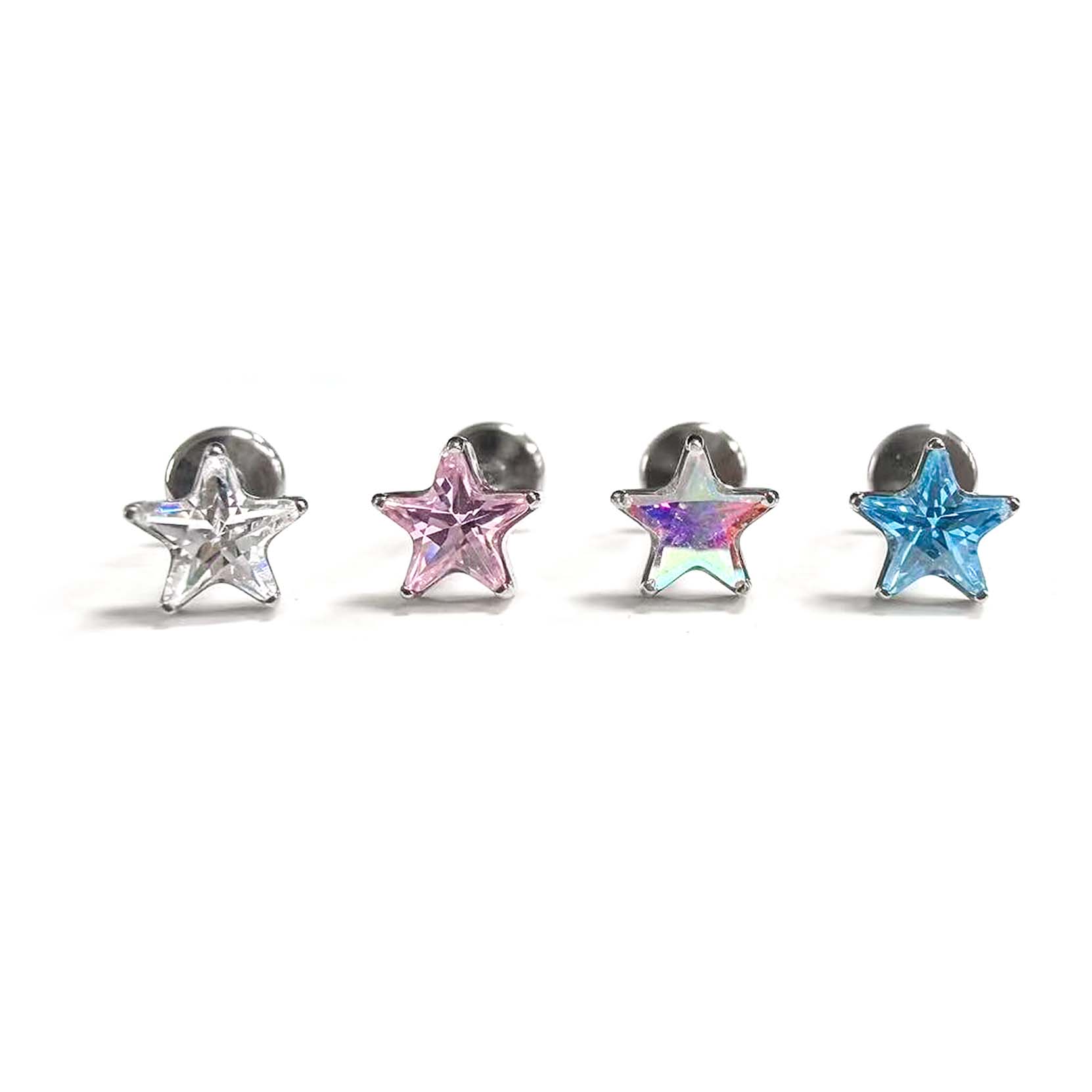 F136 Titanium Paved Star Ear Stud Helix Cartilage Piercing