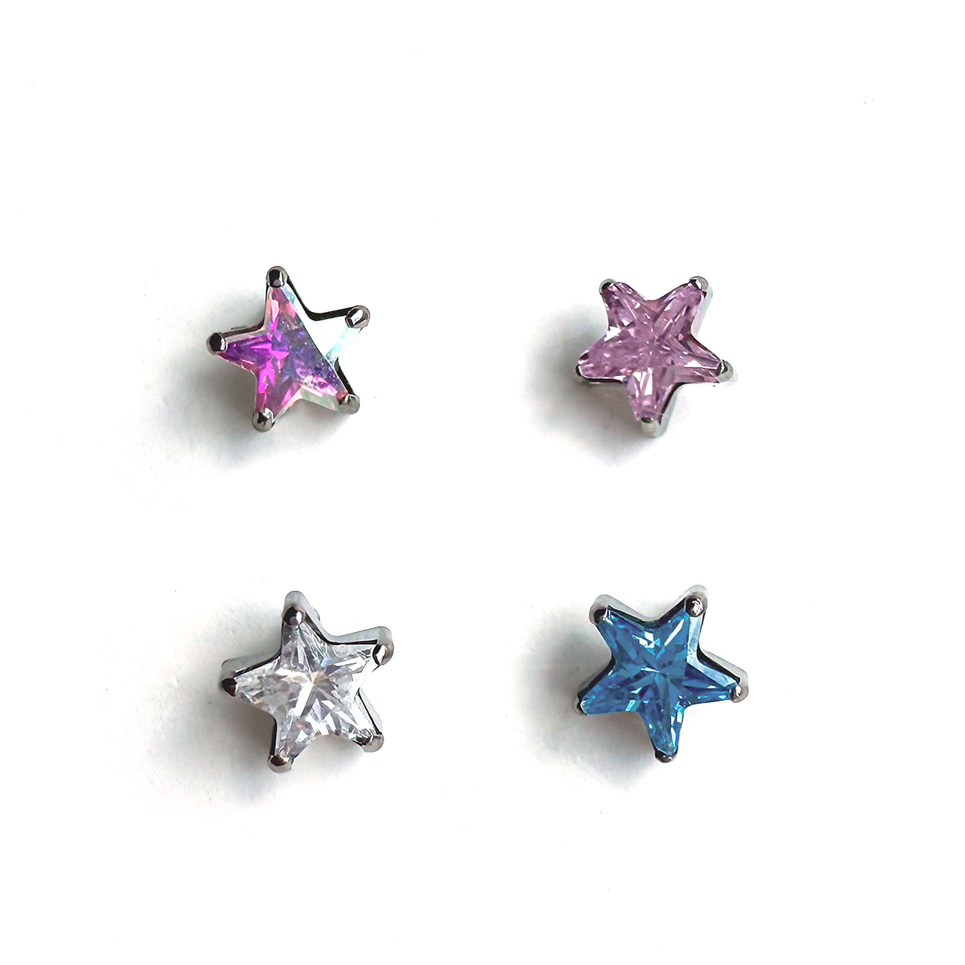 F136 Titanium Paved Star Ear Stud Helix Cartilage Piercing