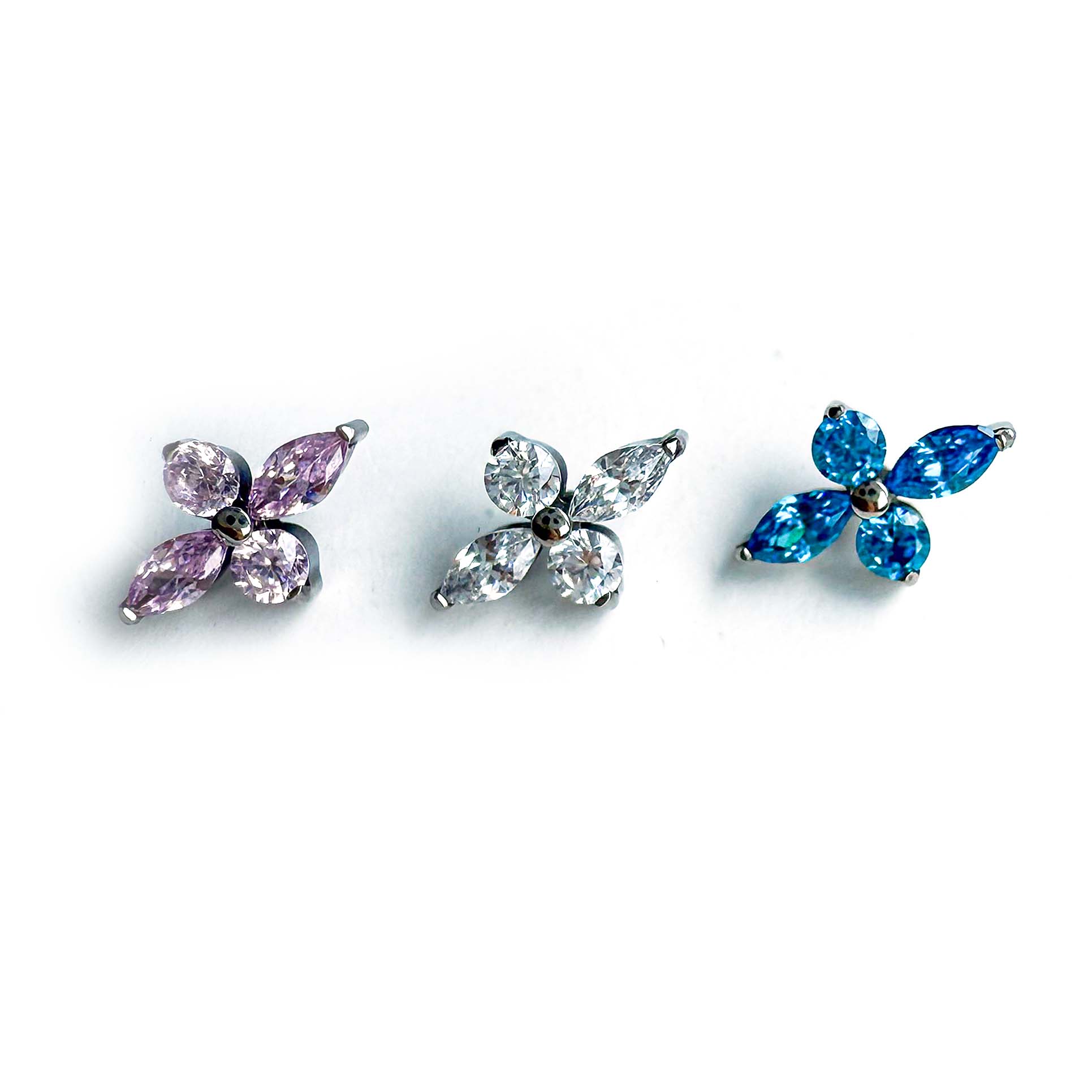 F136 Titanium Long Clover Ear Stud Helix Cartilage Piercing