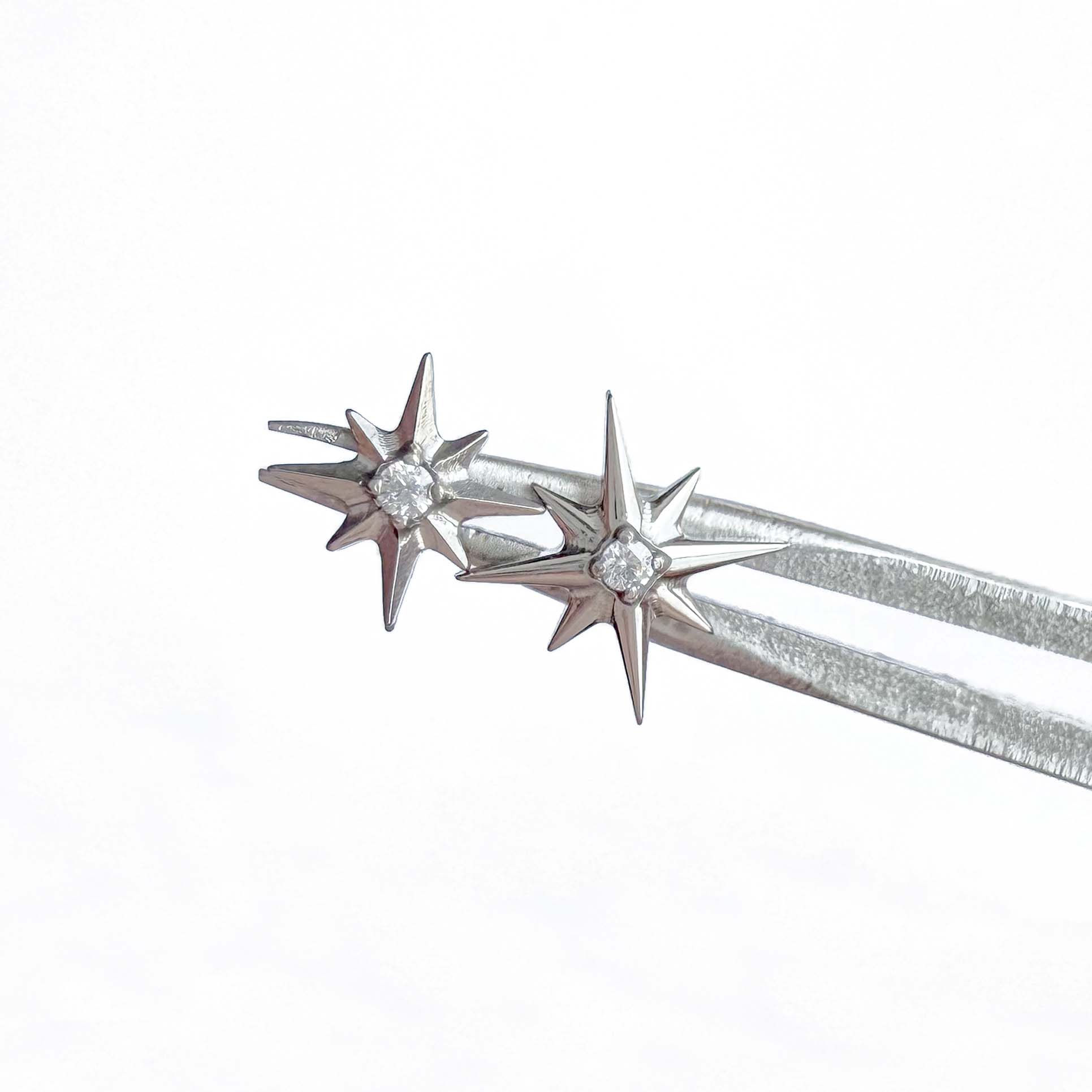 F136 Titanium North Star Ear Stud Helix Cartilage Piercing