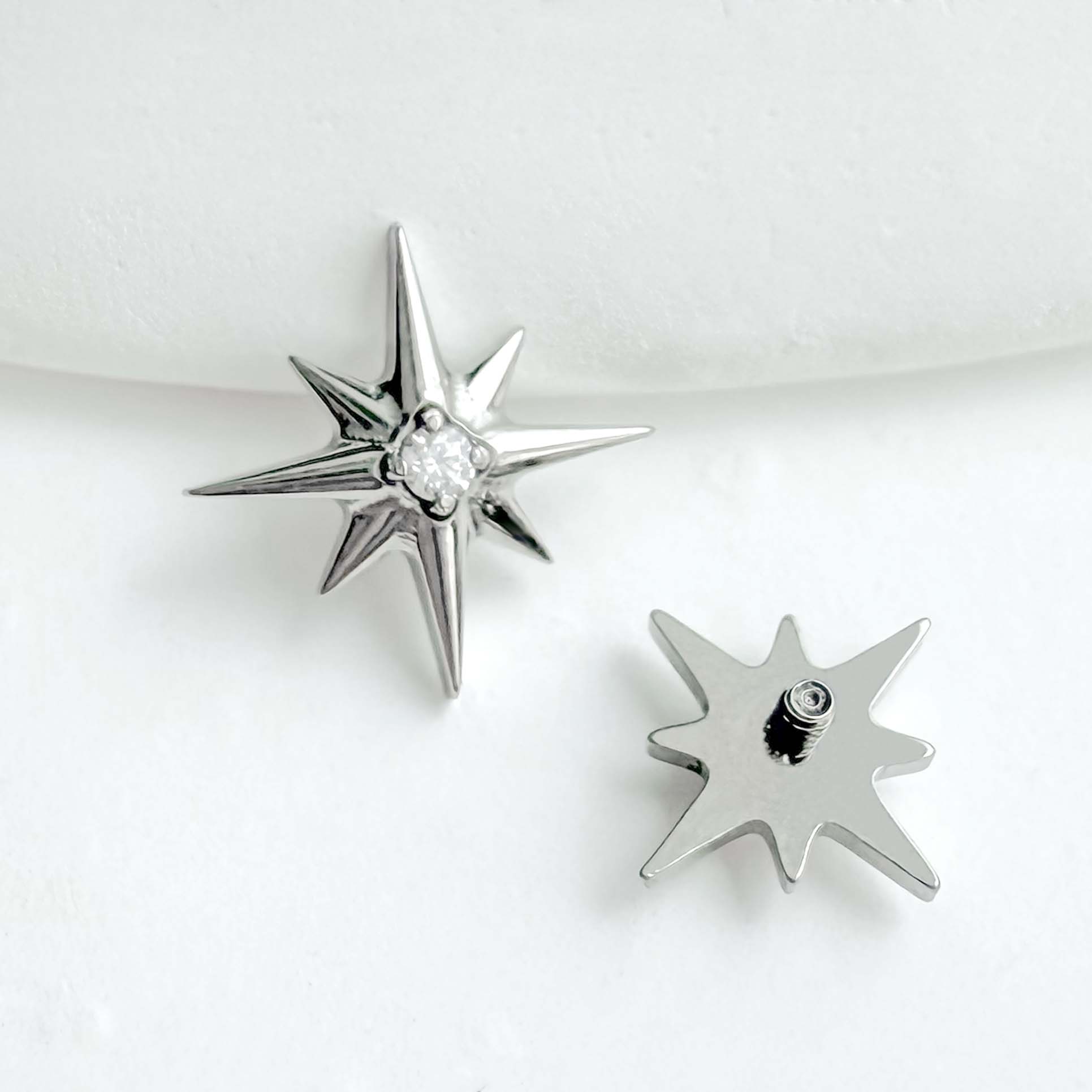 F136 Titanium North Star Ear Stud Helix Cartilage Piercing